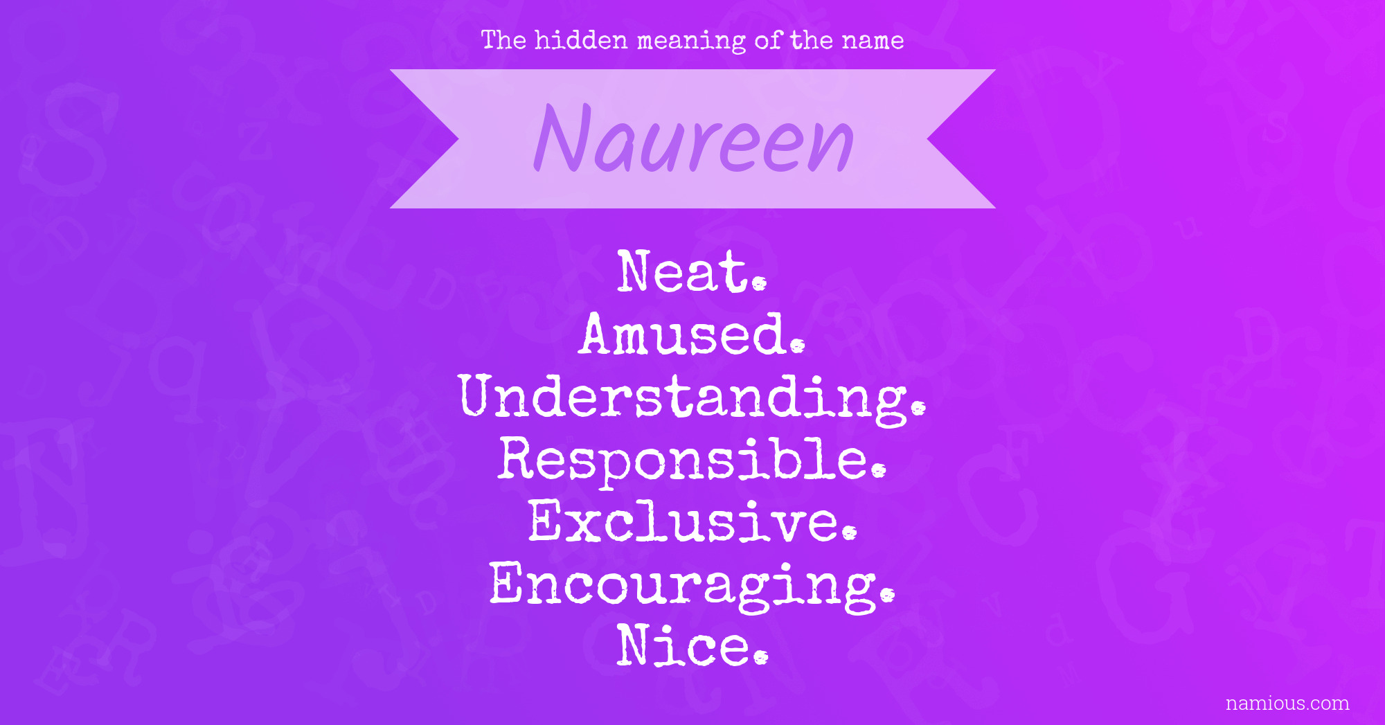 The hidden meaning of the name Naureen