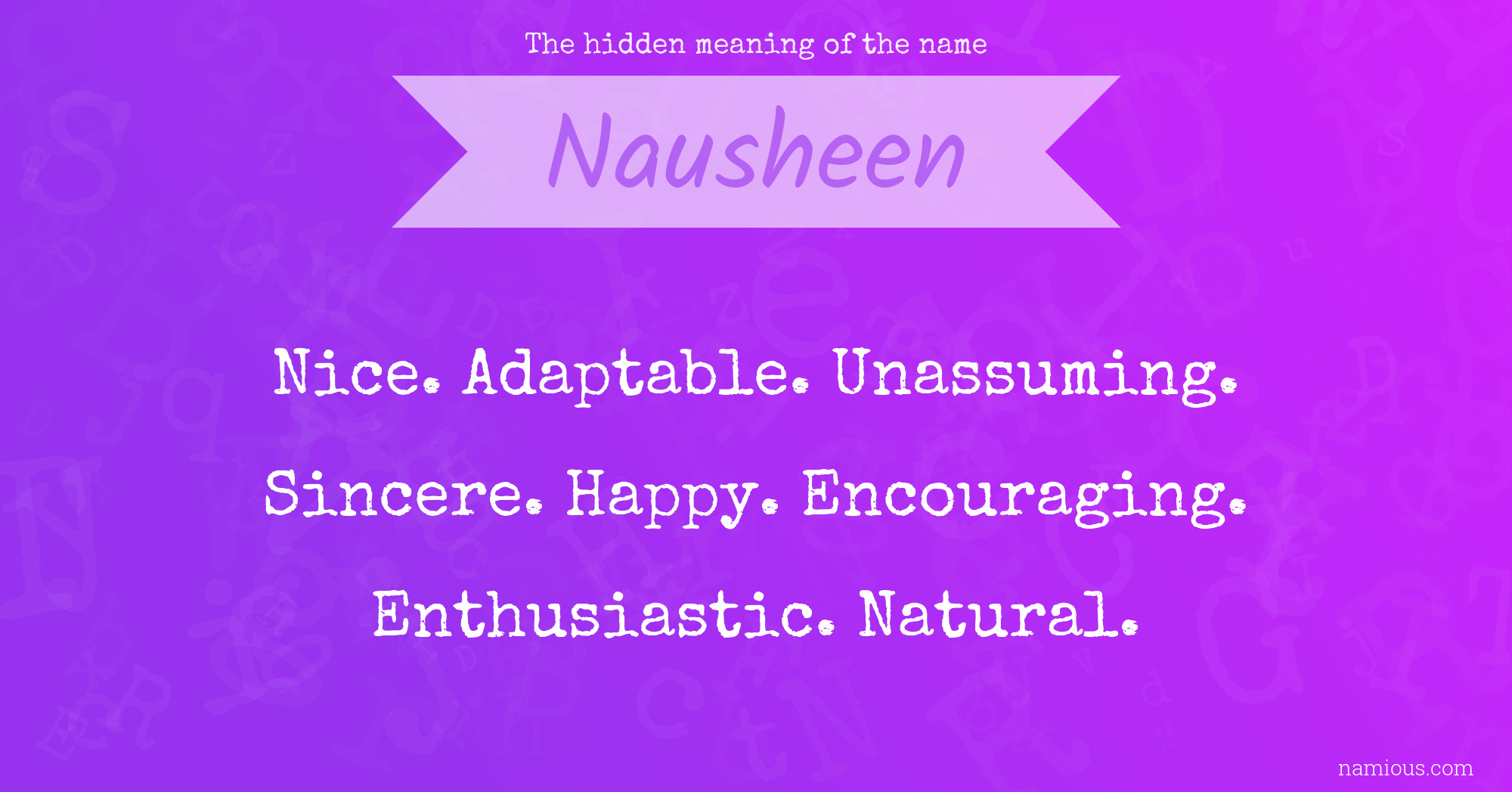 The hidden meaning of the name Nausheen