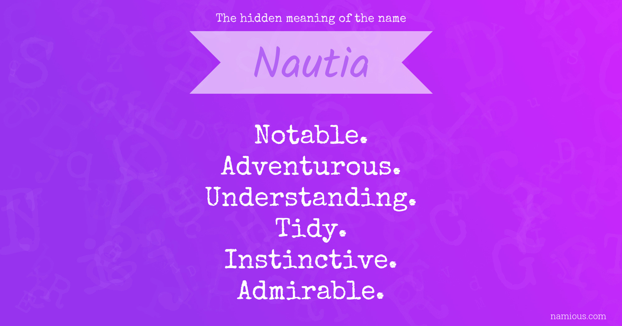 The hidden meaning of the name Nautia