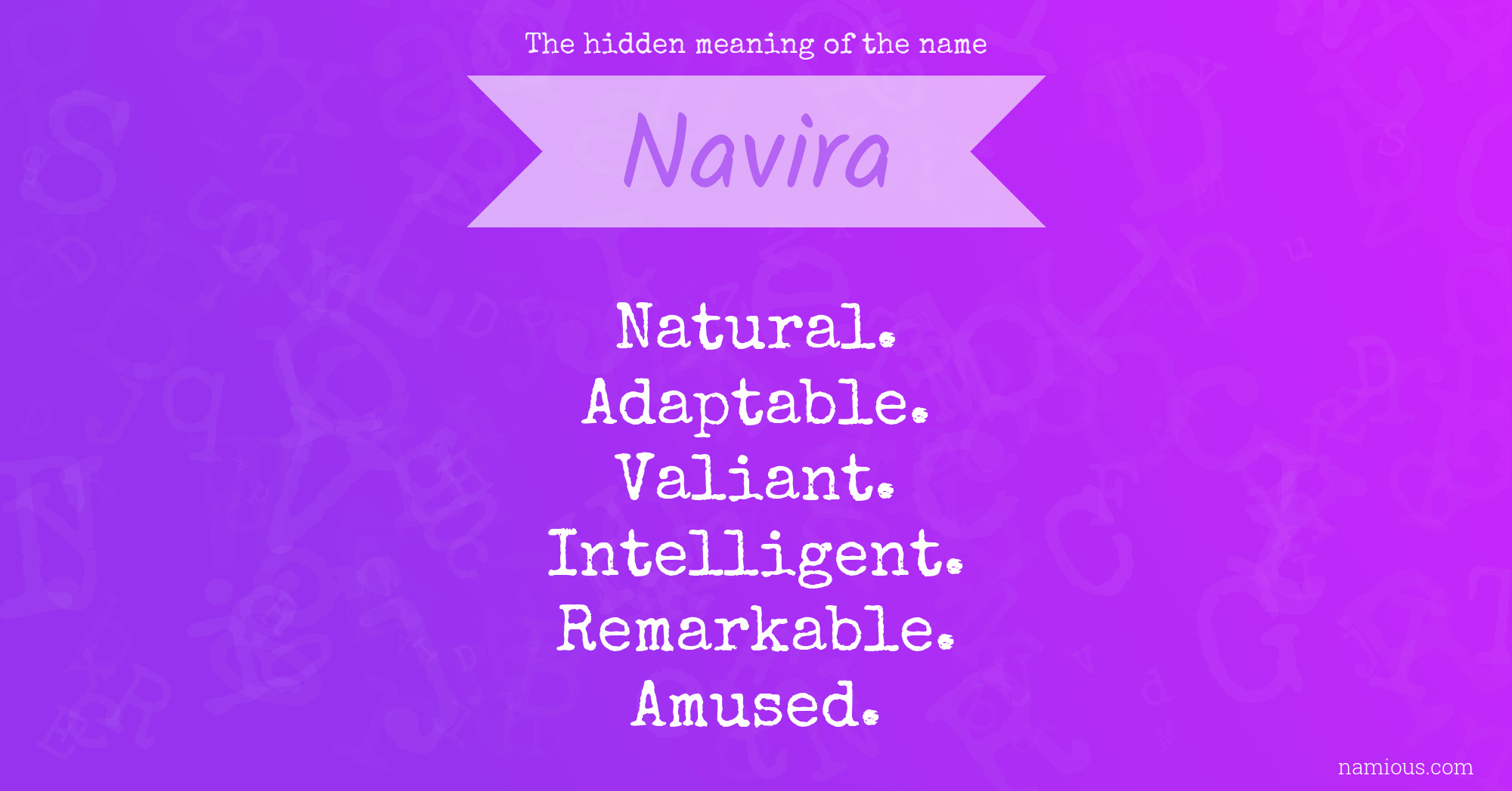 The hidden meaning of the name Navira