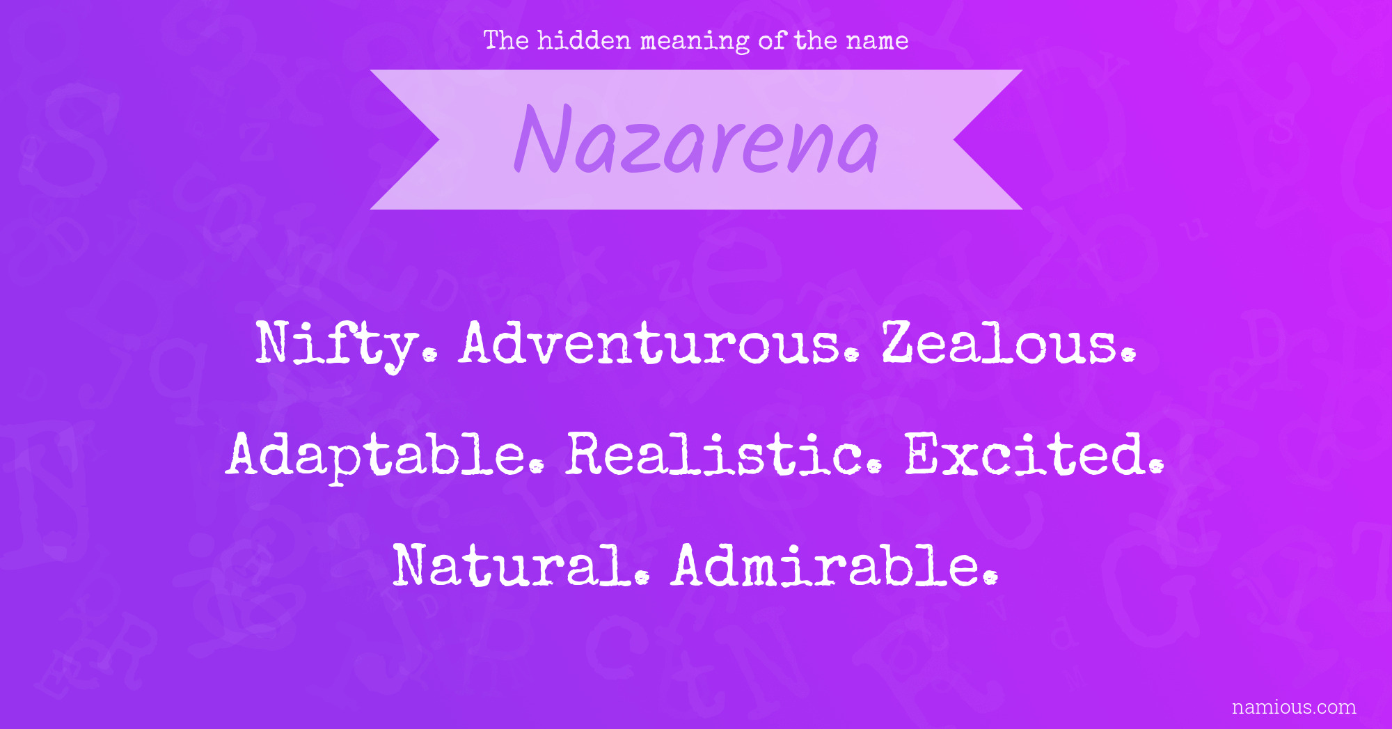 The hidden meaning of the name Nazarena