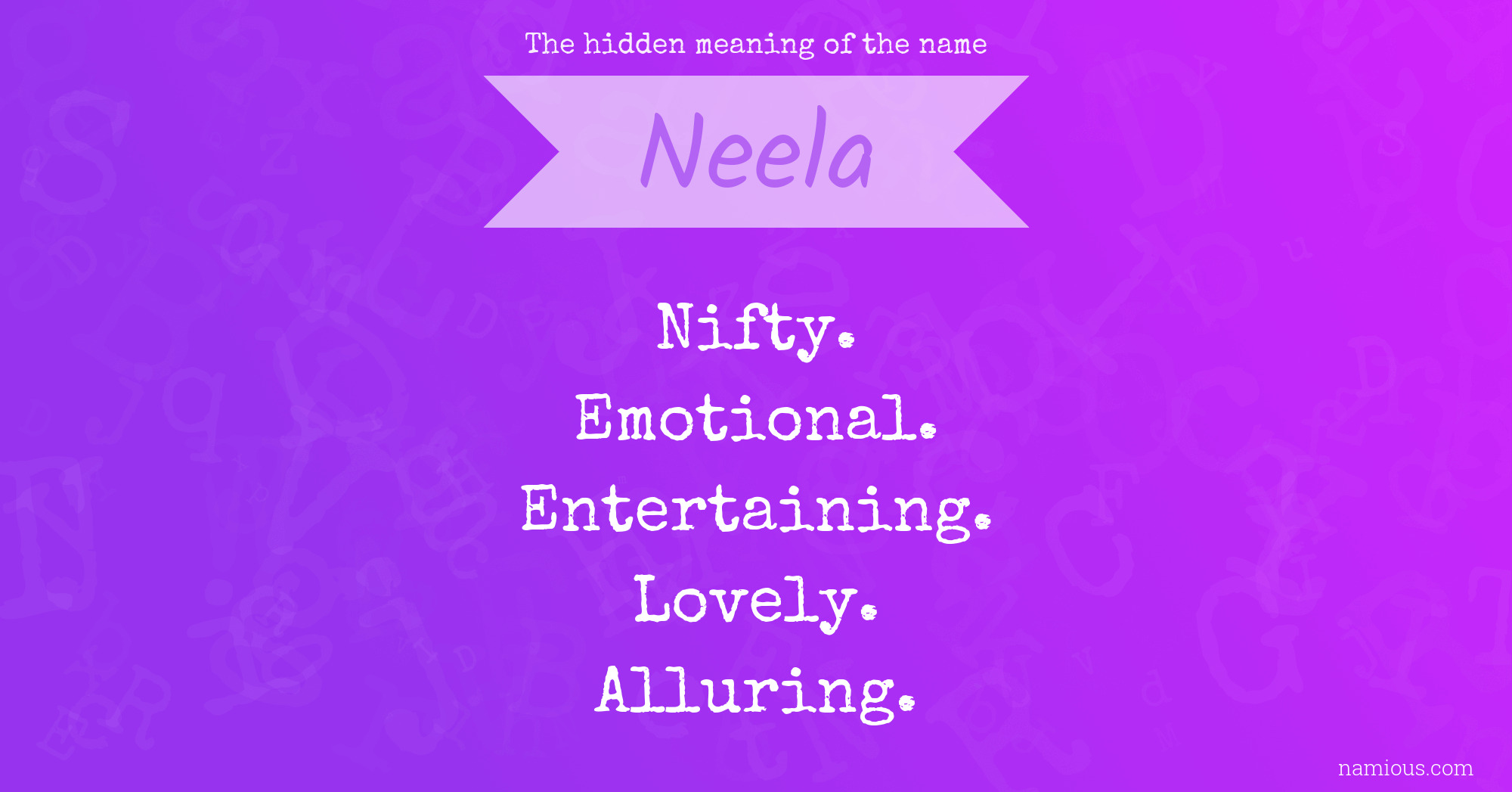 The hidden meaning of the name Neela