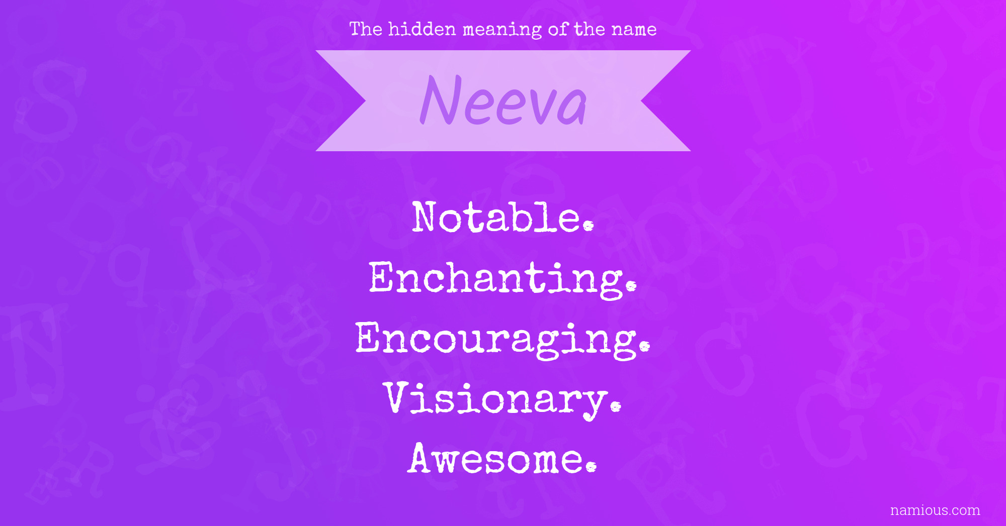 The hidden meaning of the name Neeva