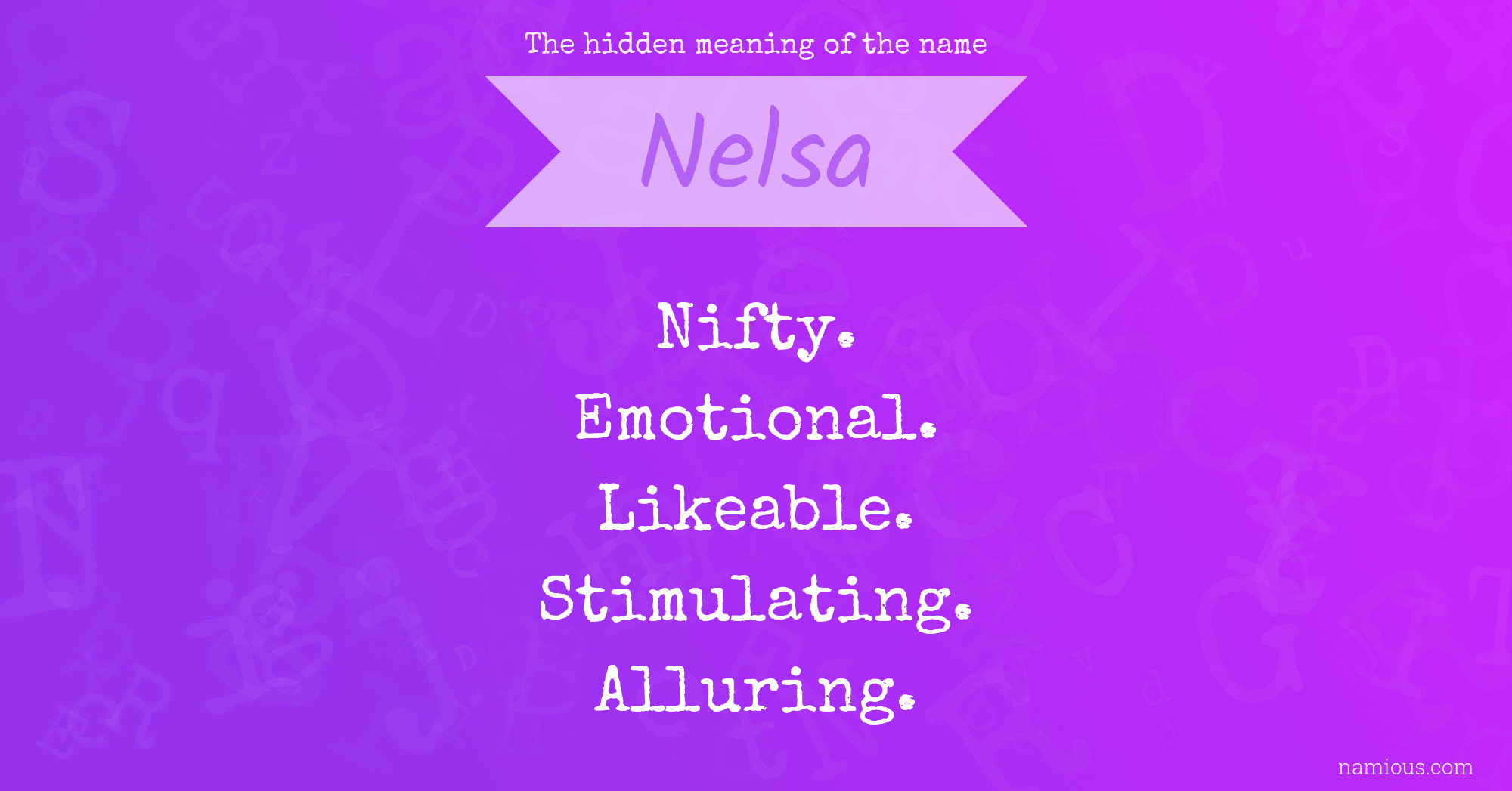 The hidden meaning of the name Nelsa