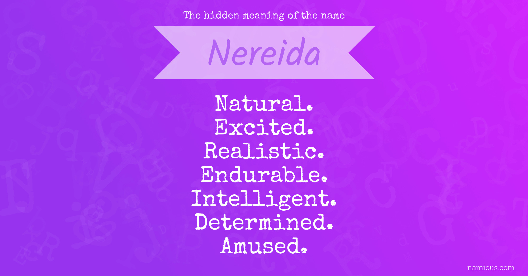 The hidden meaning of the name Nereida