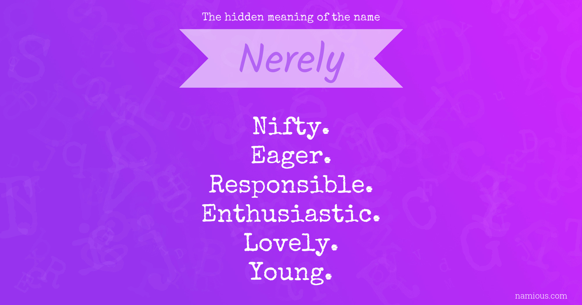 The hidden meaning of the name Nerely