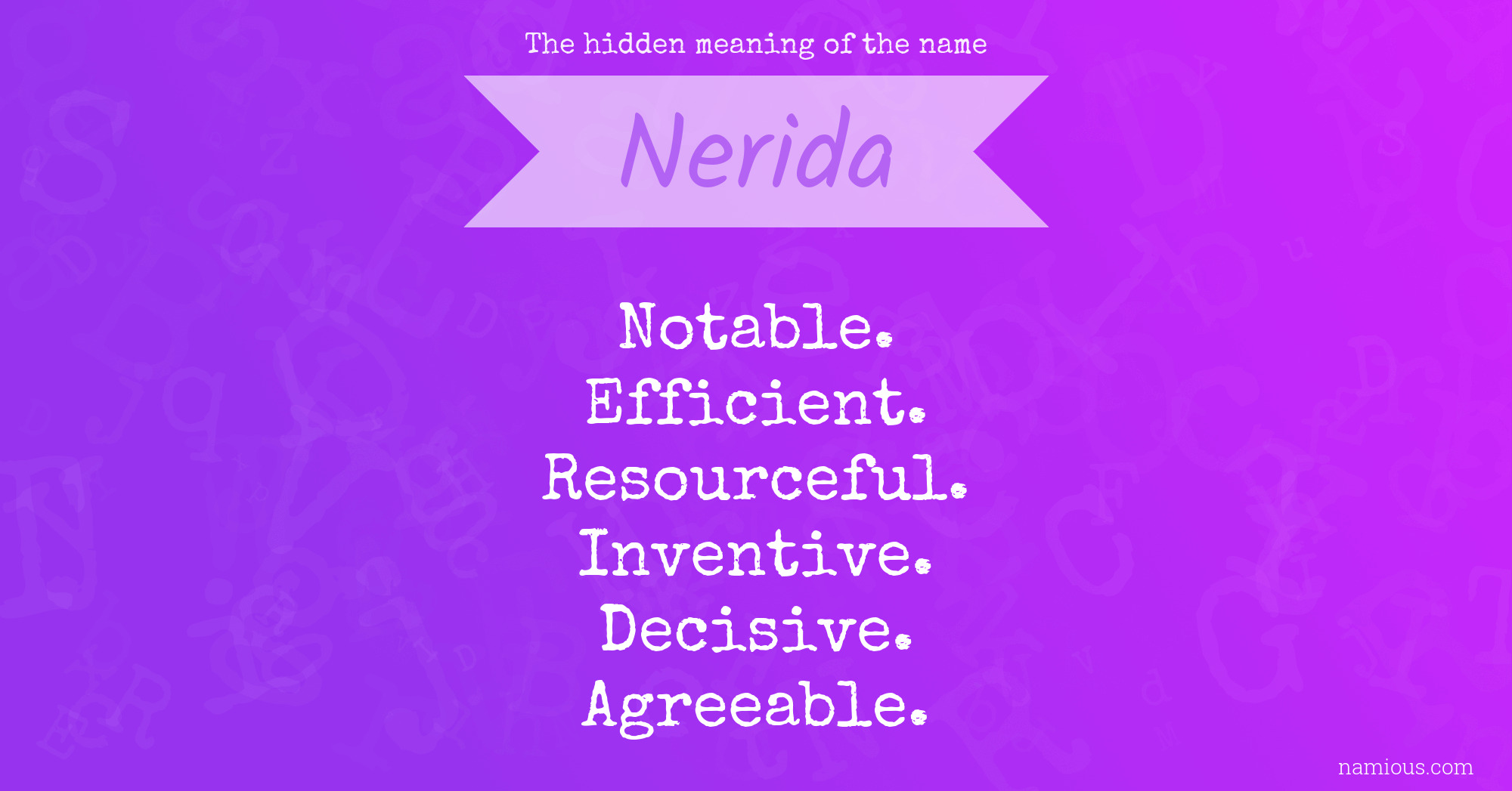 The hidden meaning of the name Nerida