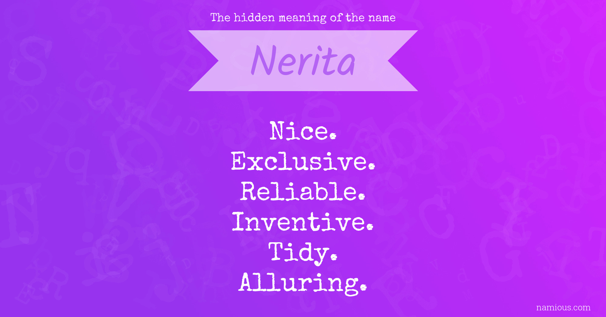 The hidden meaning of the name Nerita