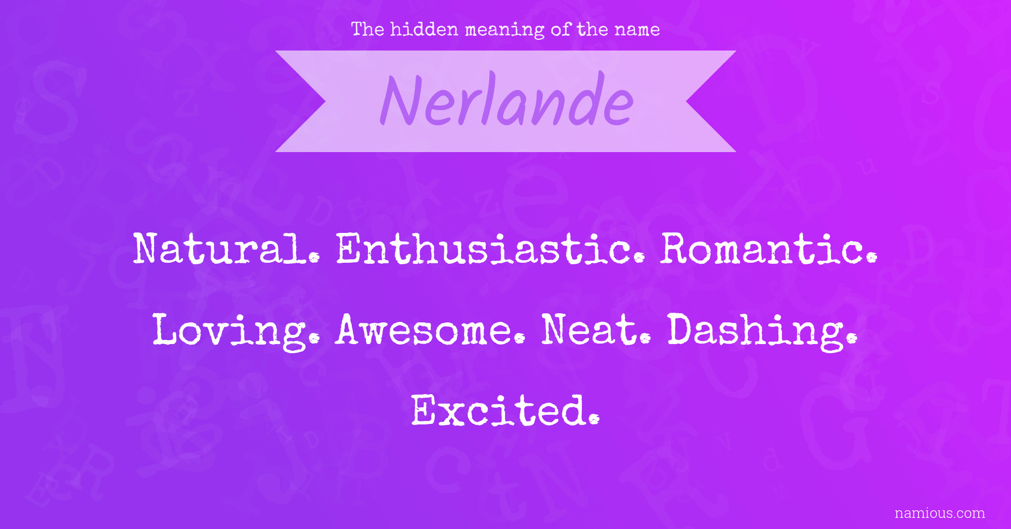 The hidden meaning of the name Nerlande