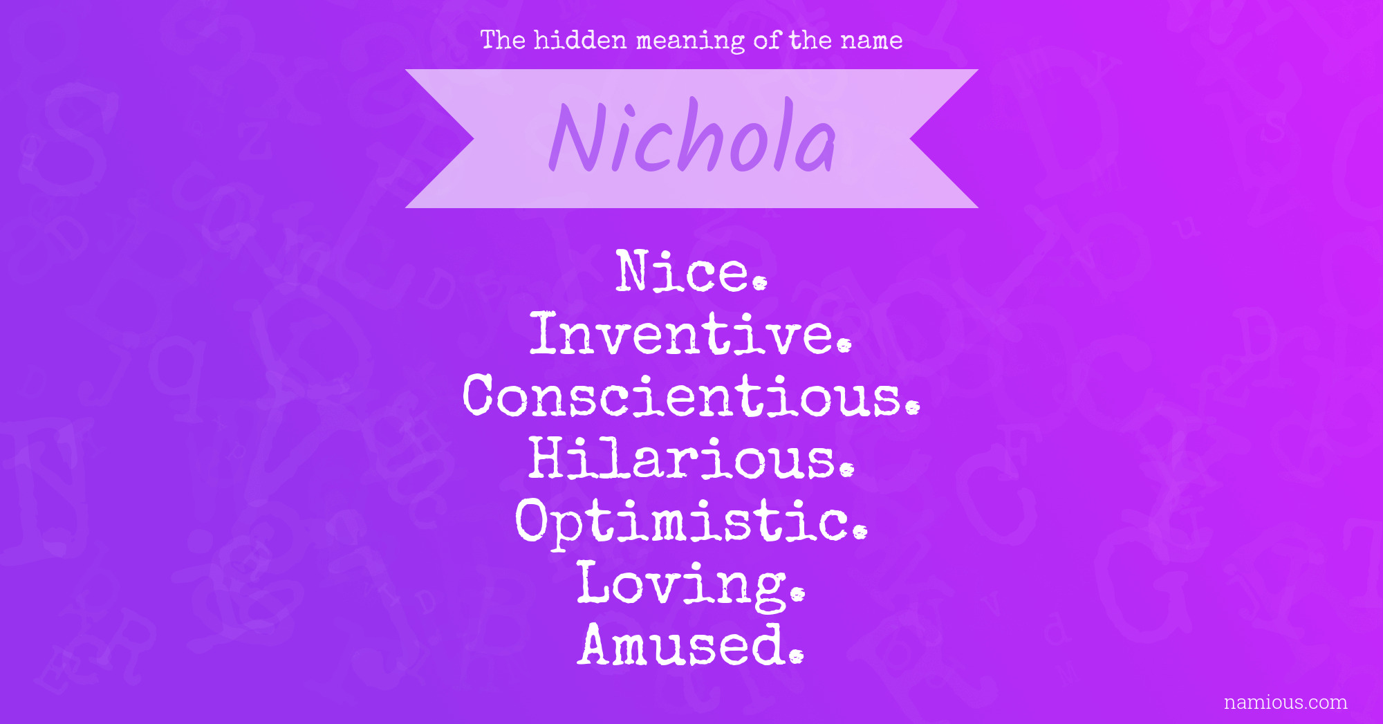 The hidden meaning of the name Nichola