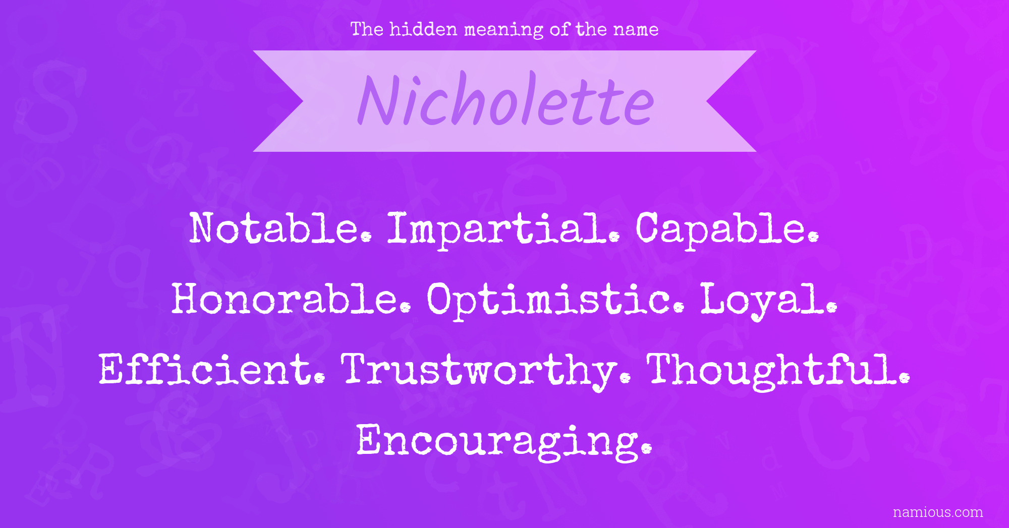 The hidden meaning of the name Nicholette