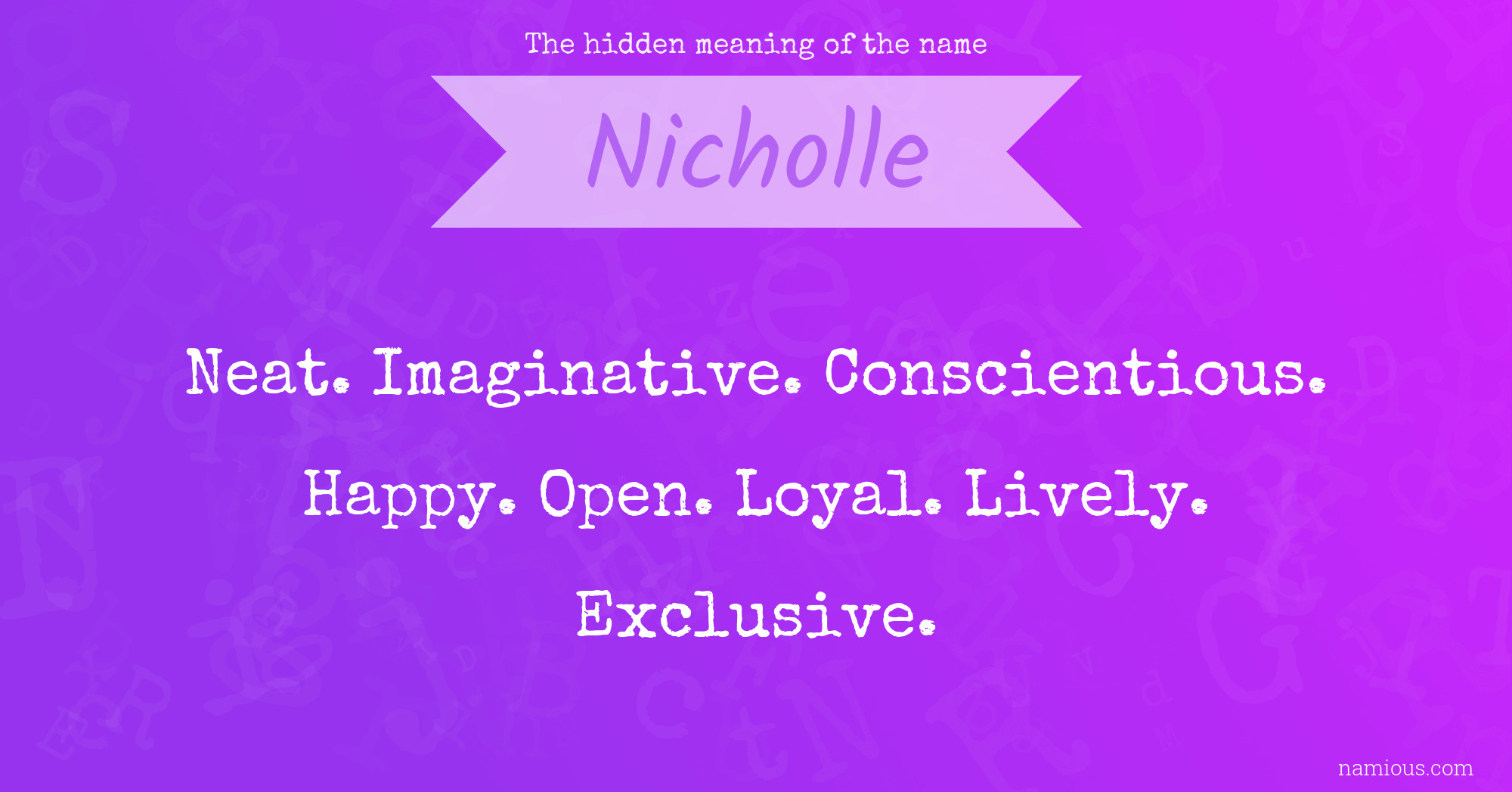 The hidden meaning of the name Nicholle