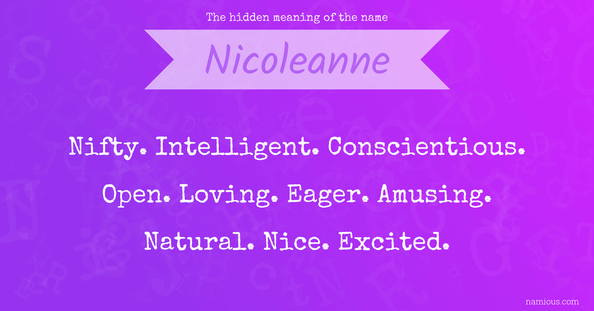 The hidden meaning of the name Nicoleanne