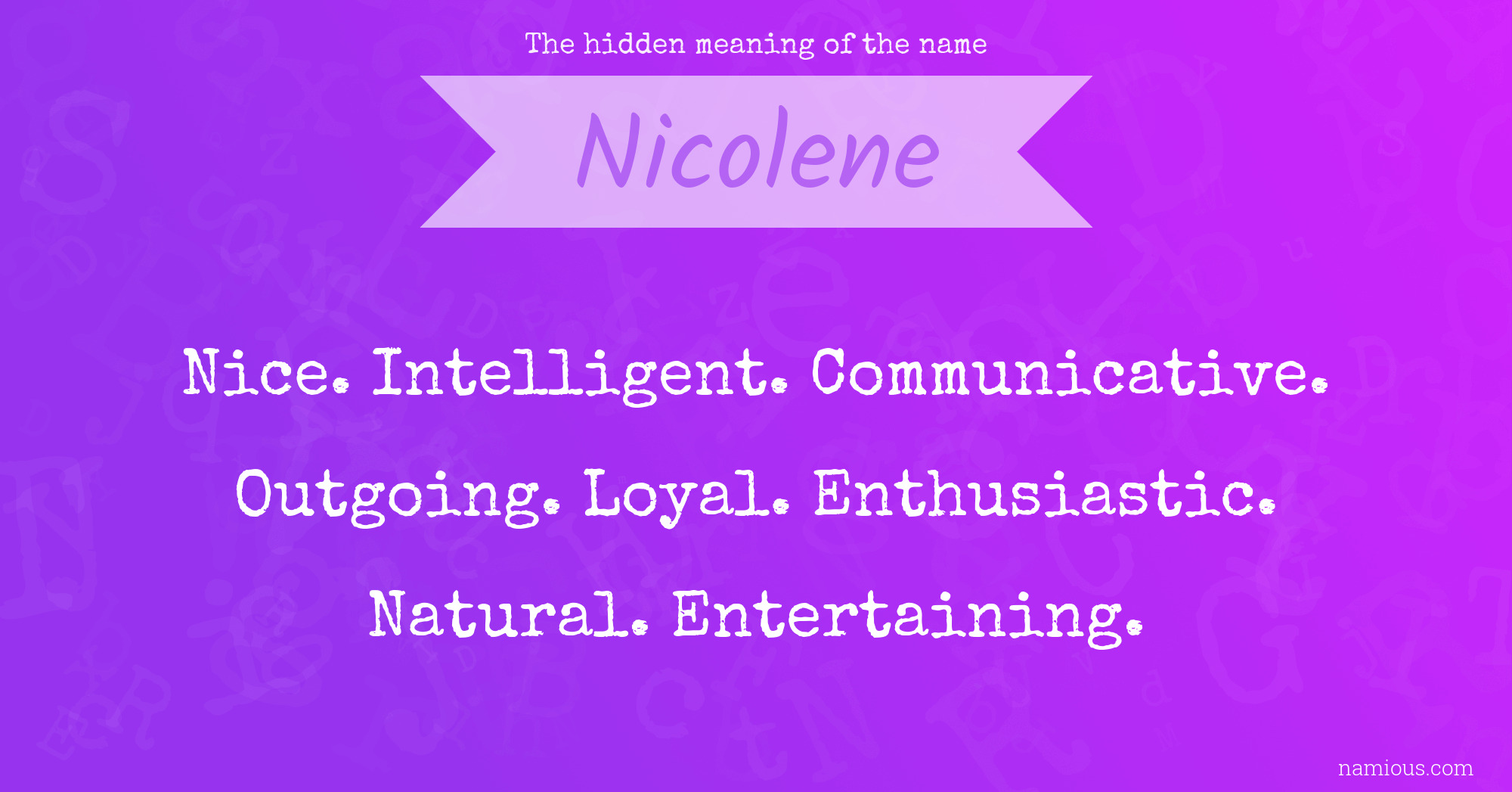 The hidden meaning of the name Nicolene