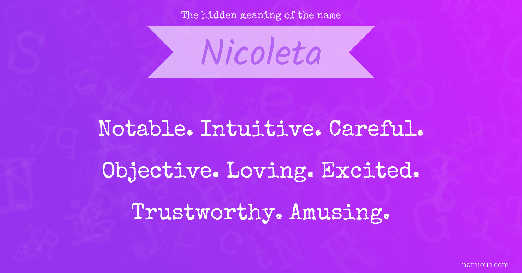 The hidden meaning of the name Nicoleta