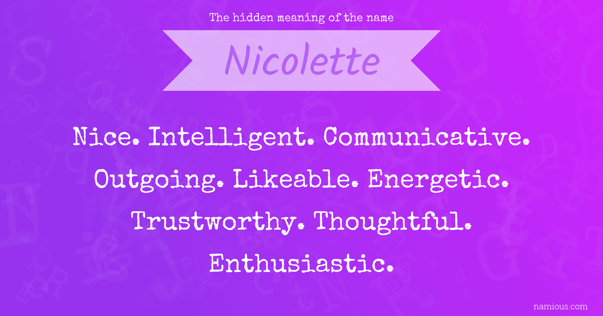 The hidden meaning of the name Nicolette