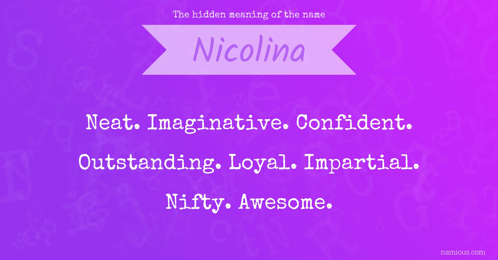 The hidden meaning of the name Nicolina