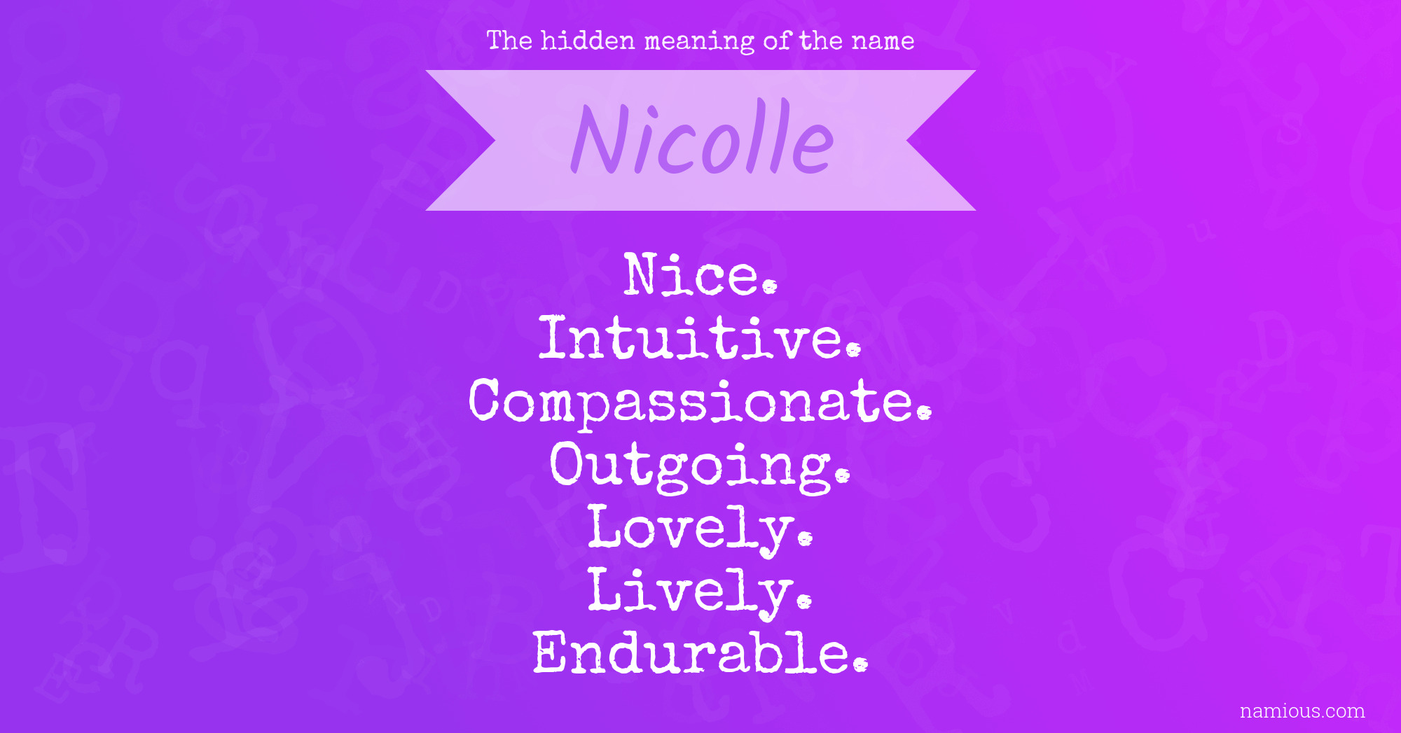 The hidden meaning of the name Nicolle