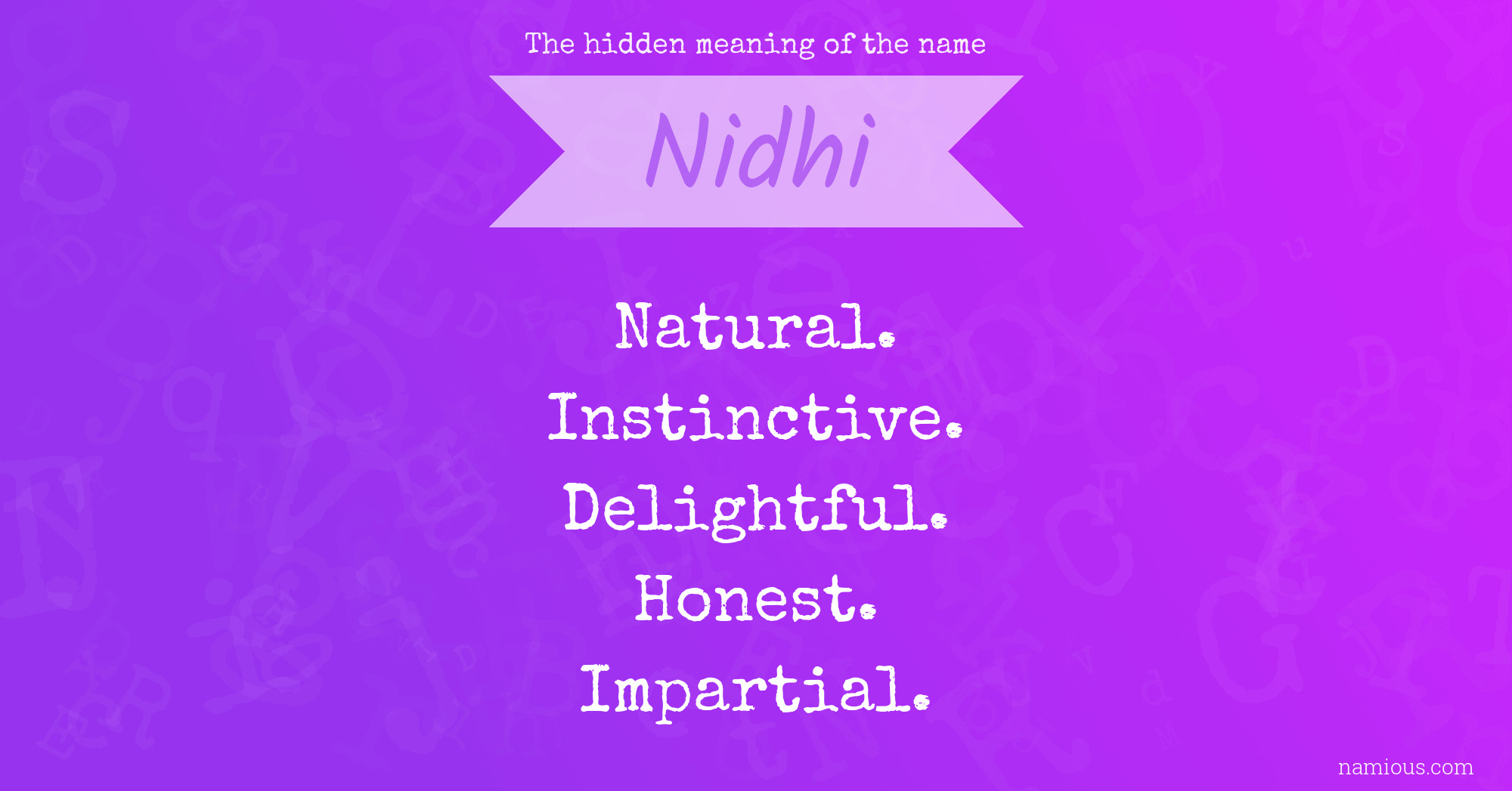 The hidden meaning of the name Nidhi