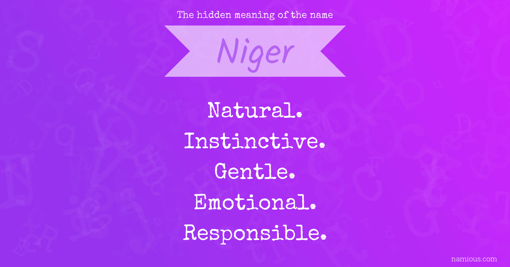 The hidden meaning of the name Niger