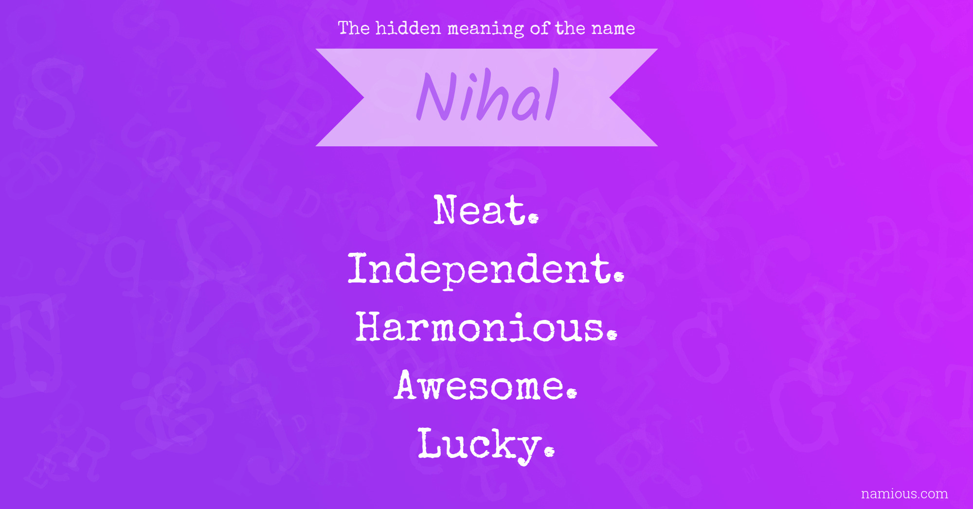 The hidden meaning of the name Nihal