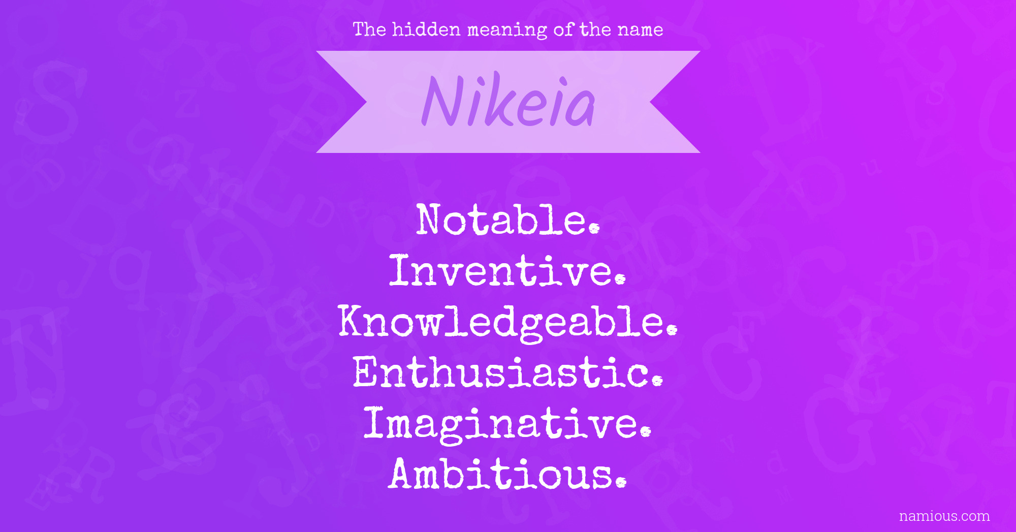 The hidden meaning of the name Nikeia