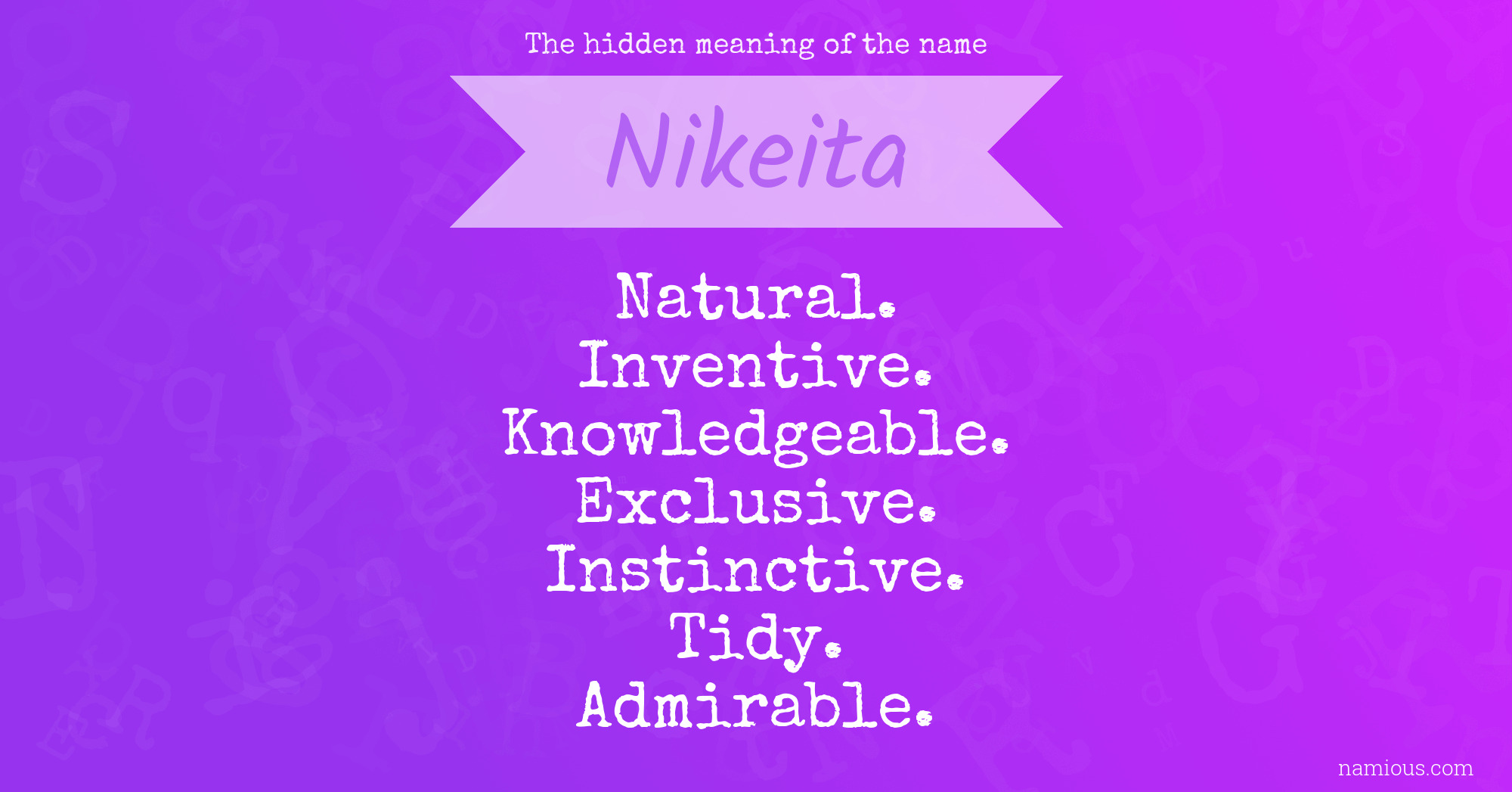 The hidden meaning of the name Nikeita