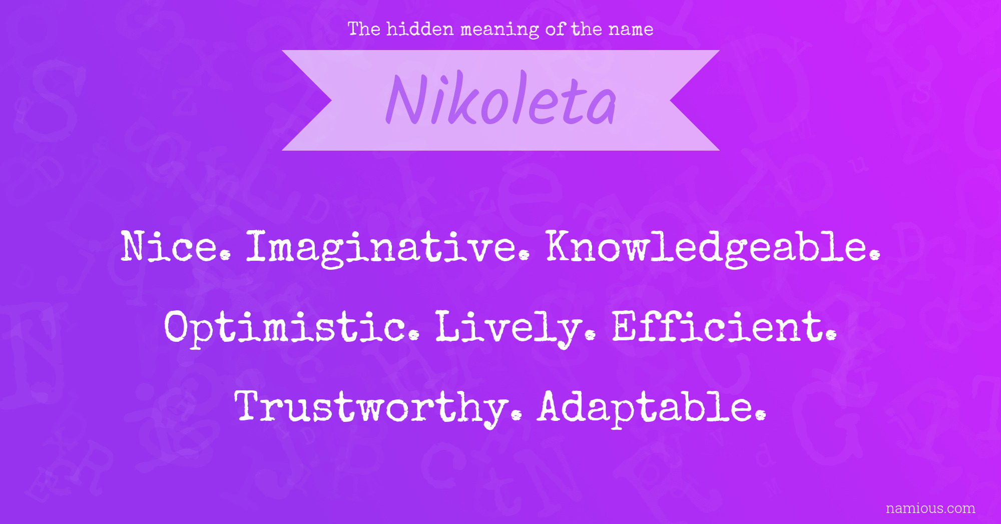 The hidden meaning of the name Nikoleta