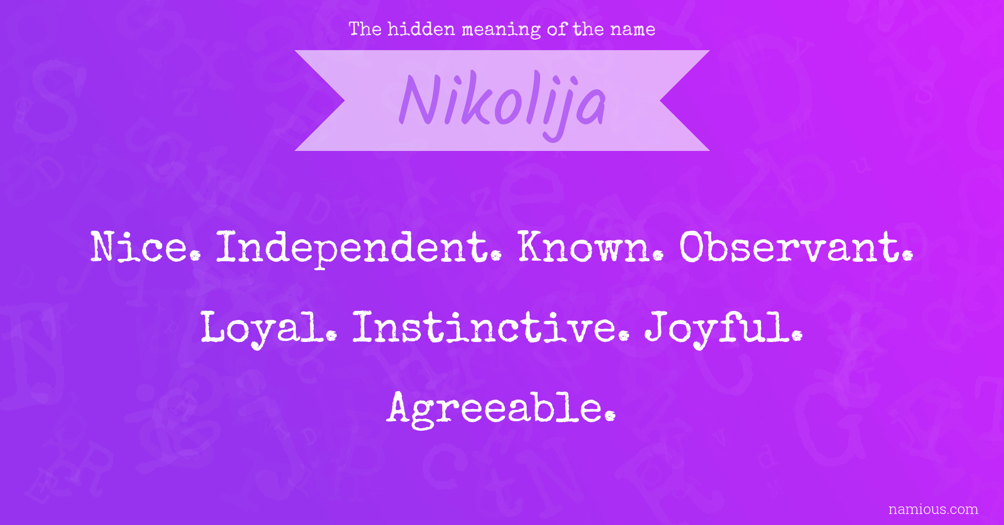 The hidden meaning of the name Nikolija