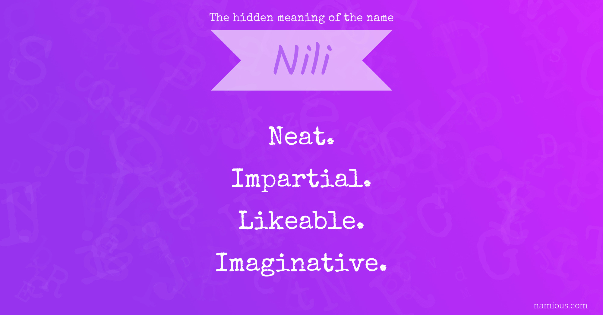 The hidden meaning of the name Nili