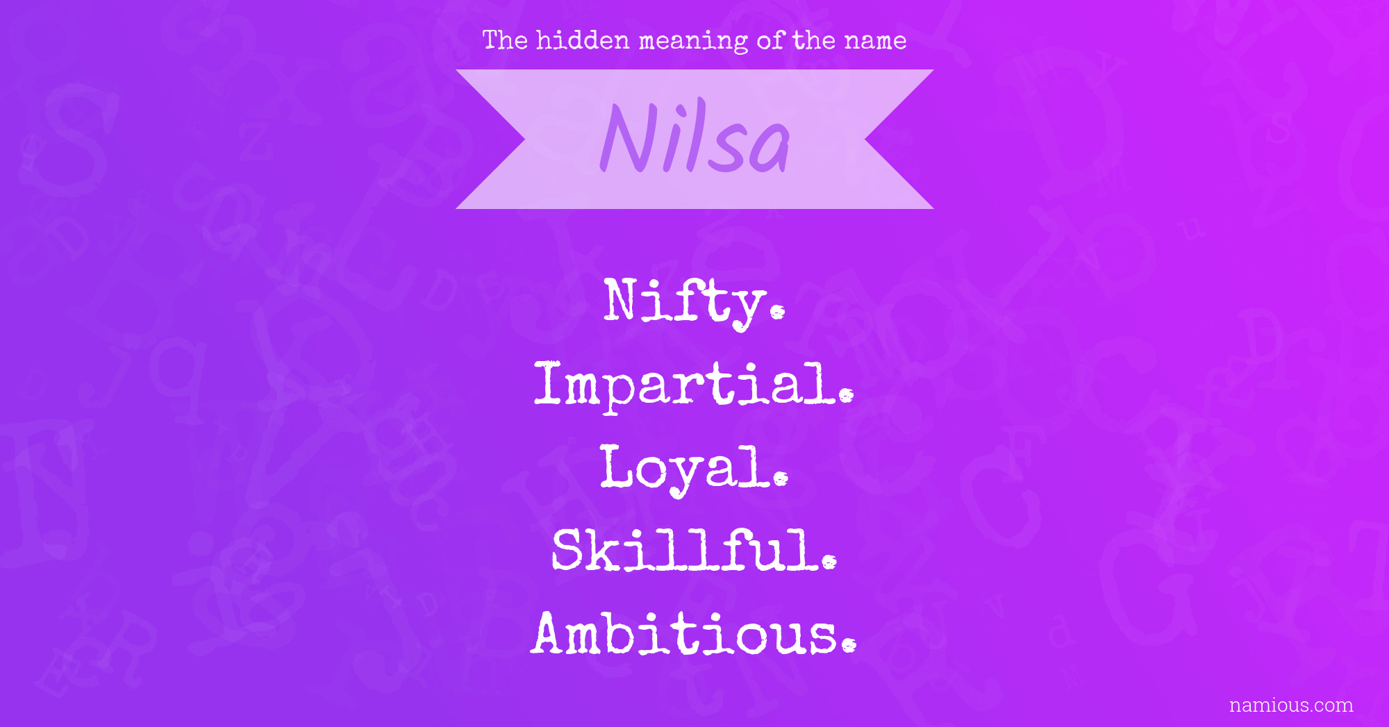 The hidden meaning of the name Nilsa