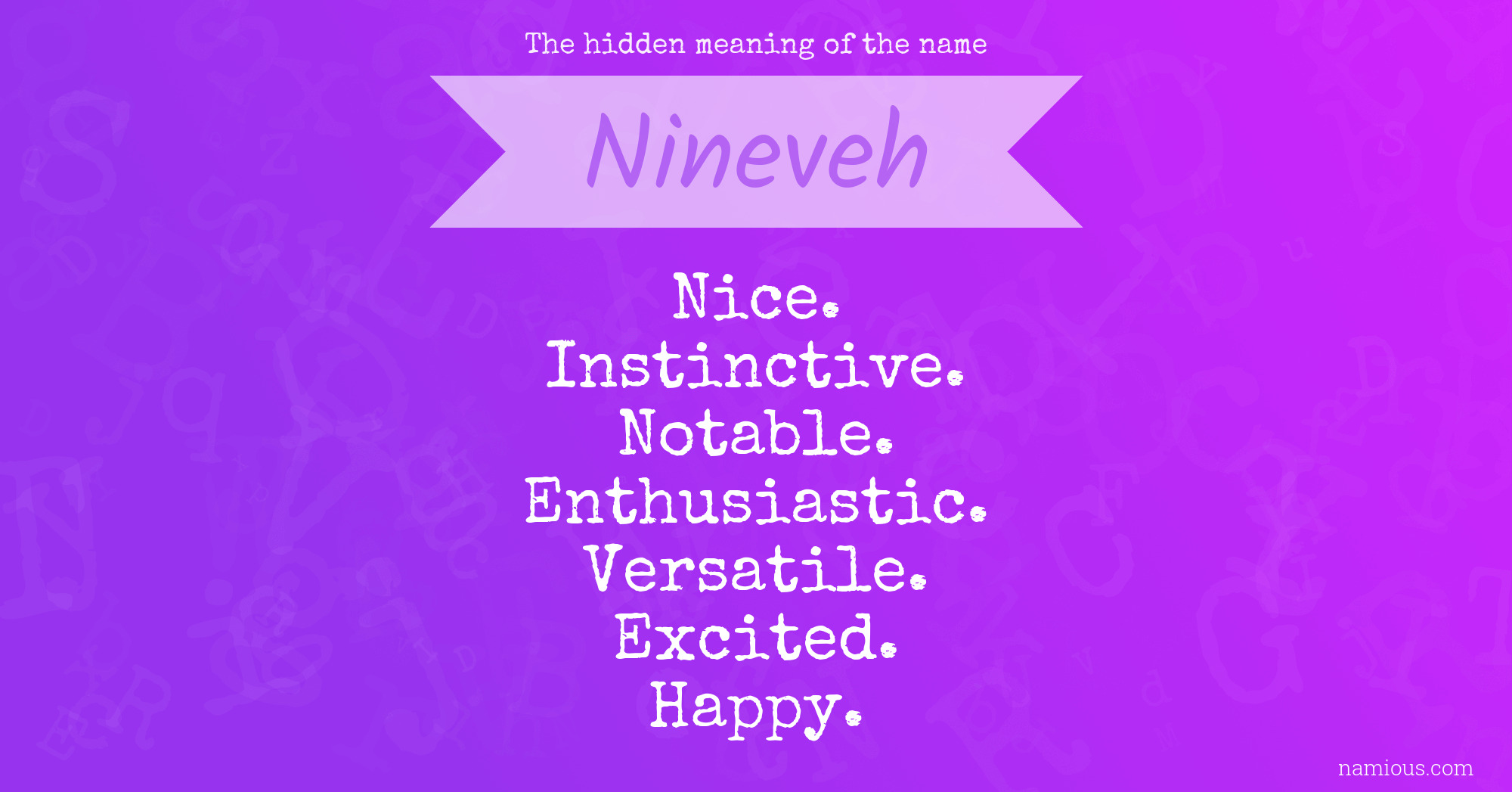 The hidden meaning of the name Nineveh