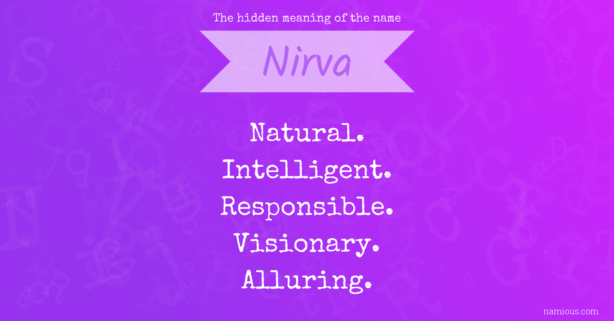 The hidden meaning of the name Nirva