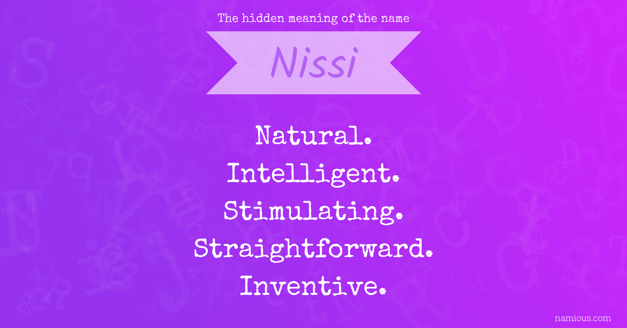 The hidden meaning of the name Nissi