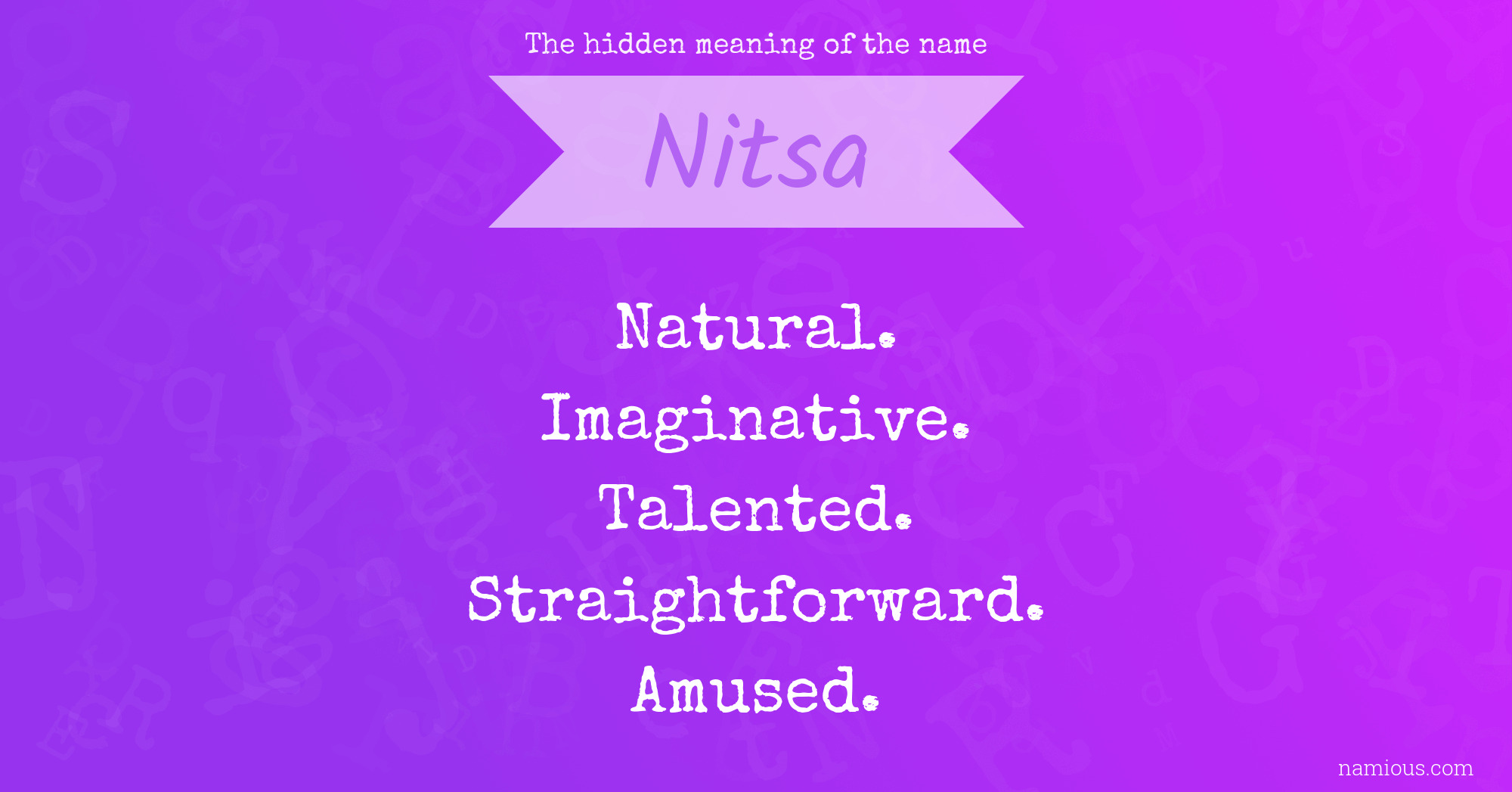 The hidden meaning of the name Nitsa