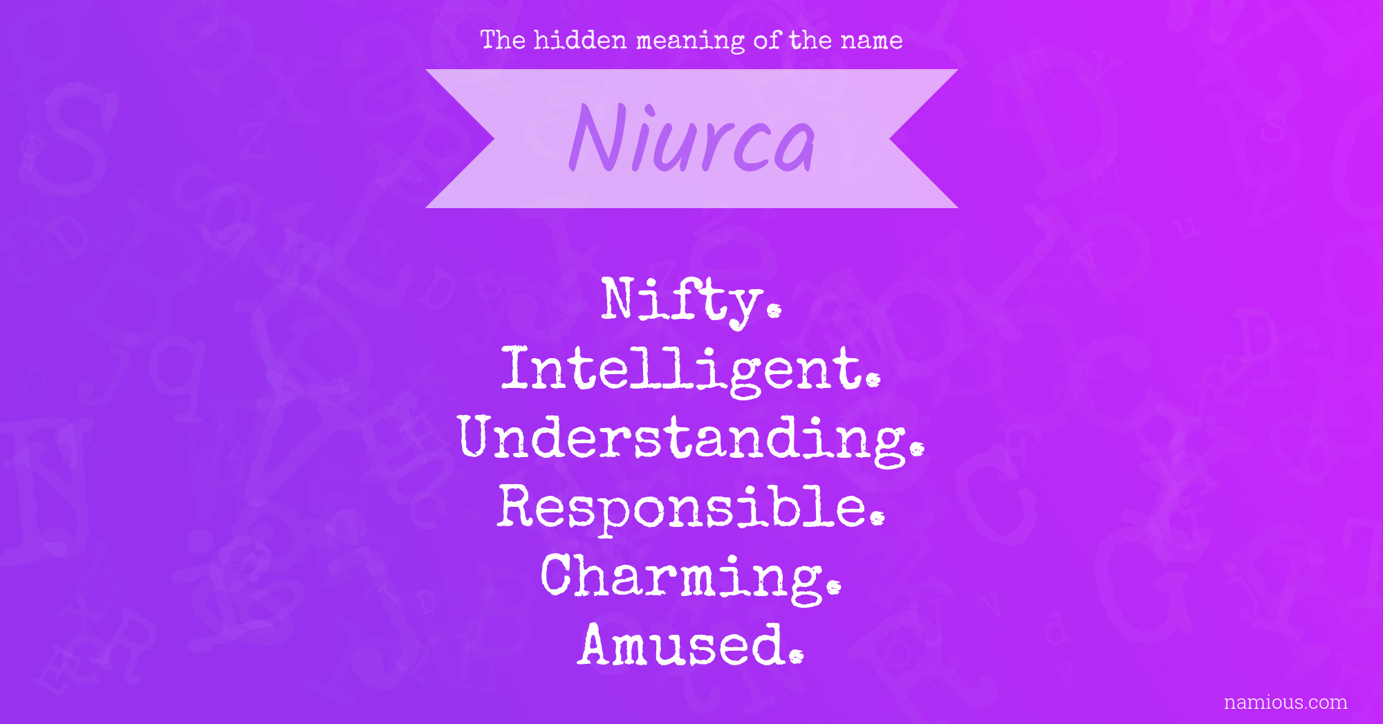 The hidden meaning of the name Niurca