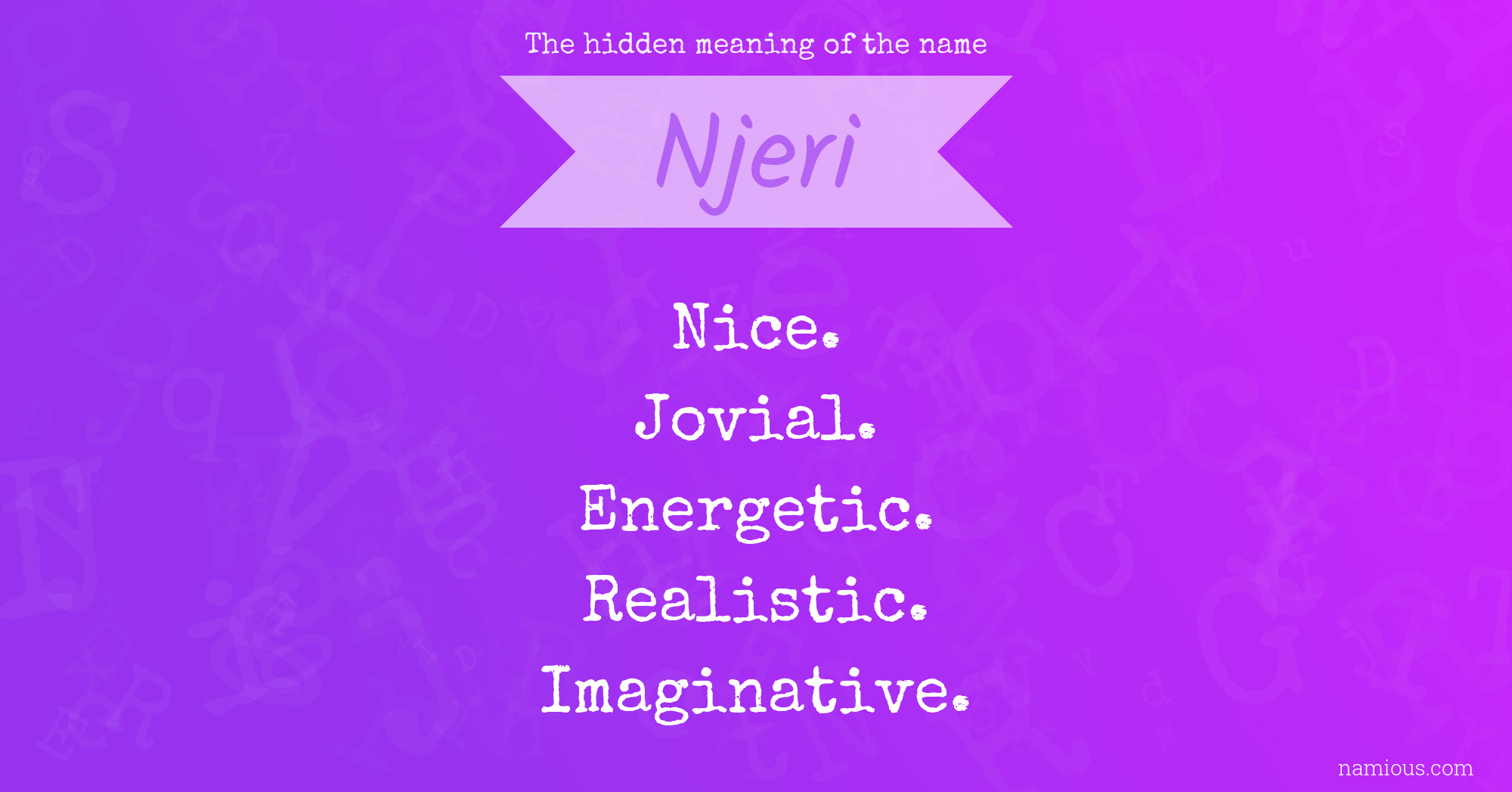 The hidden meaning of the name Njeri