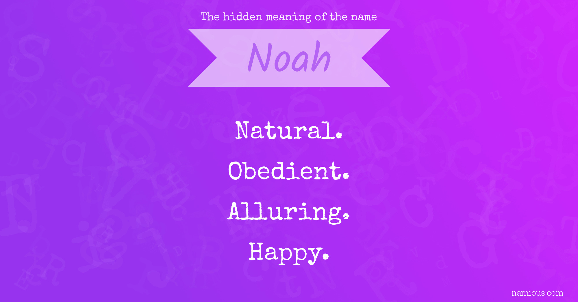 Noah Female Name Meaning