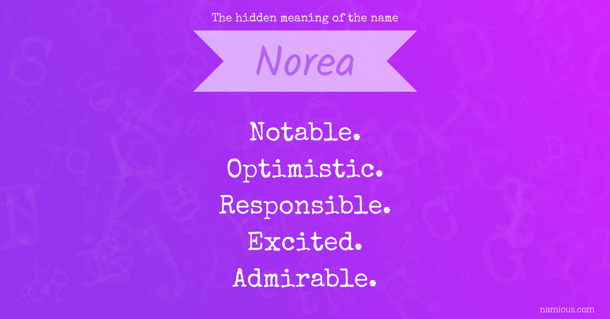 The hidden meaning of the name Norea