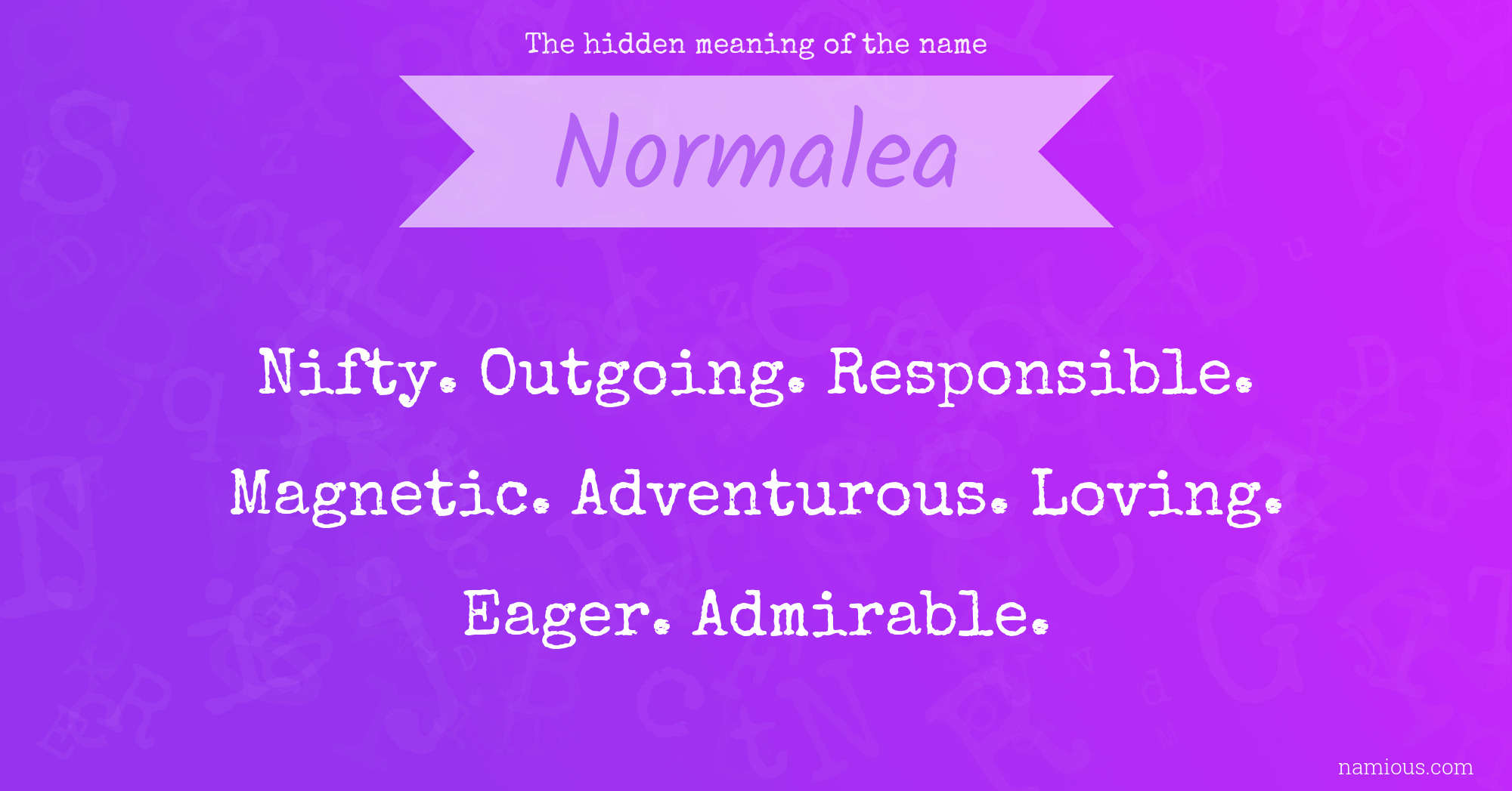 The hidden meaning of the name Normalea