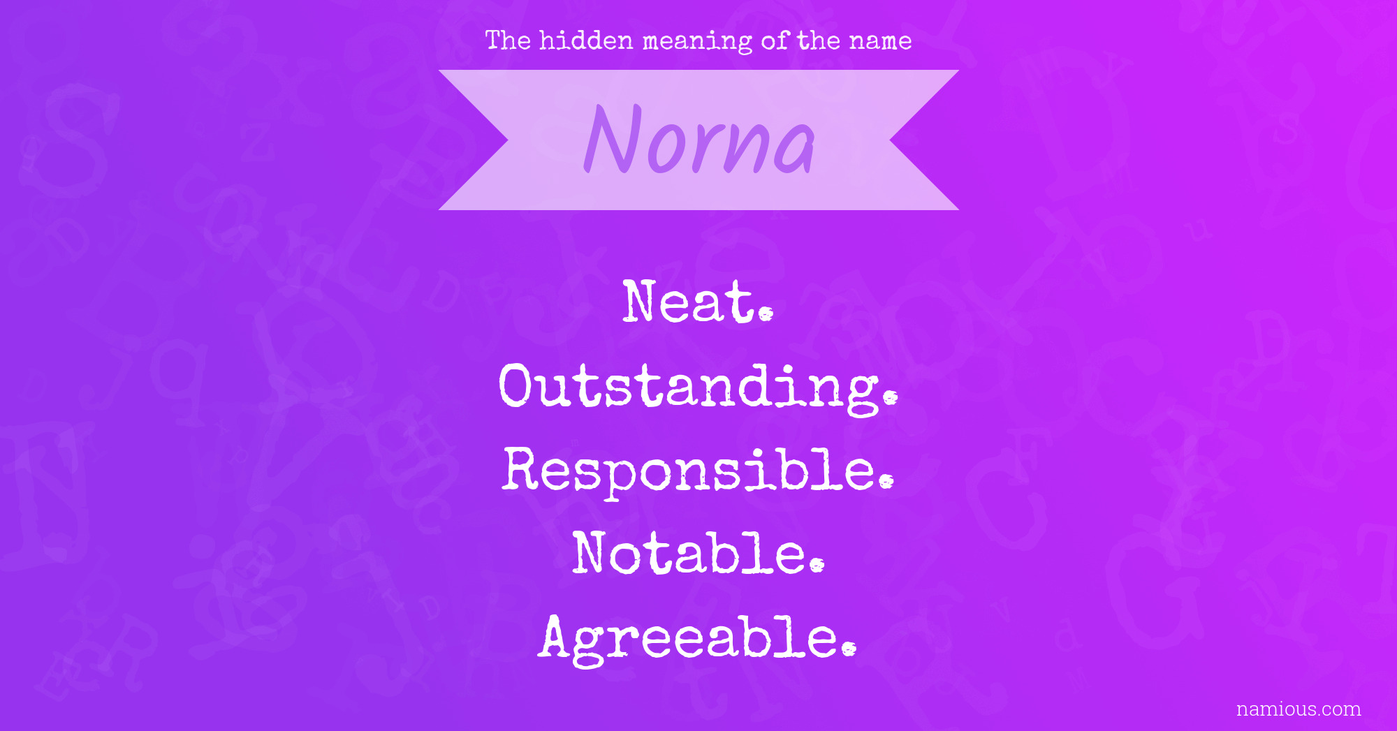 The hidden meaning of the name Norna