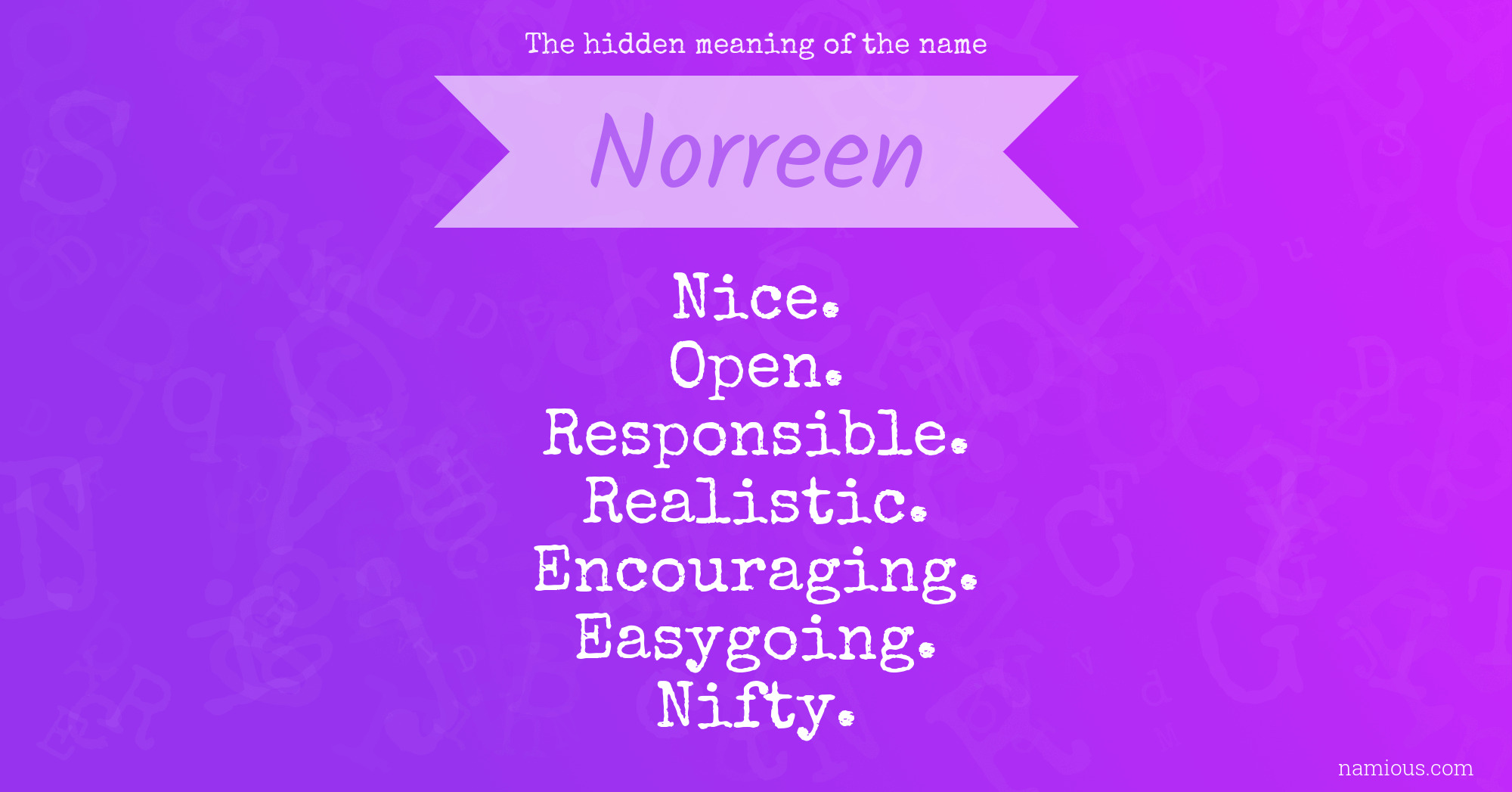 The hidden meaning of the name Norreen