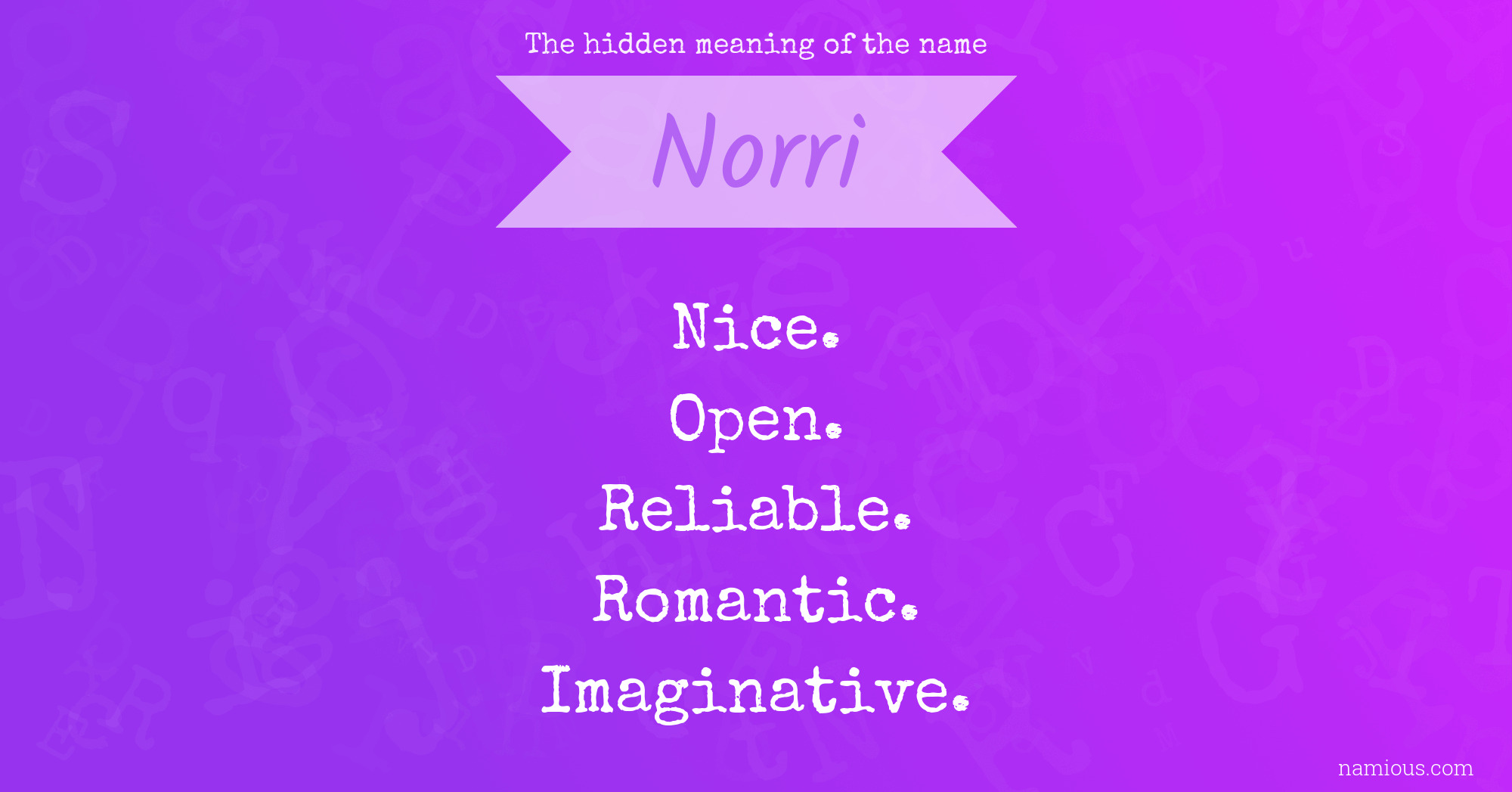 The hidden meaning of the name Norri