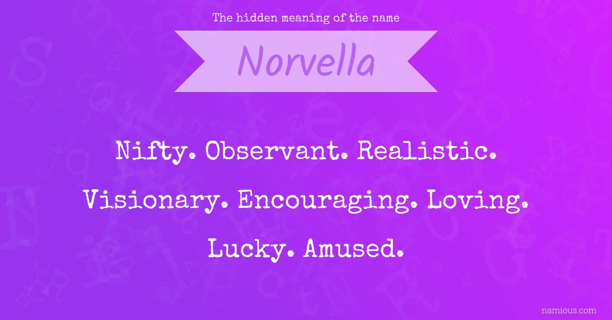 The hidden meaning of the name Norvella