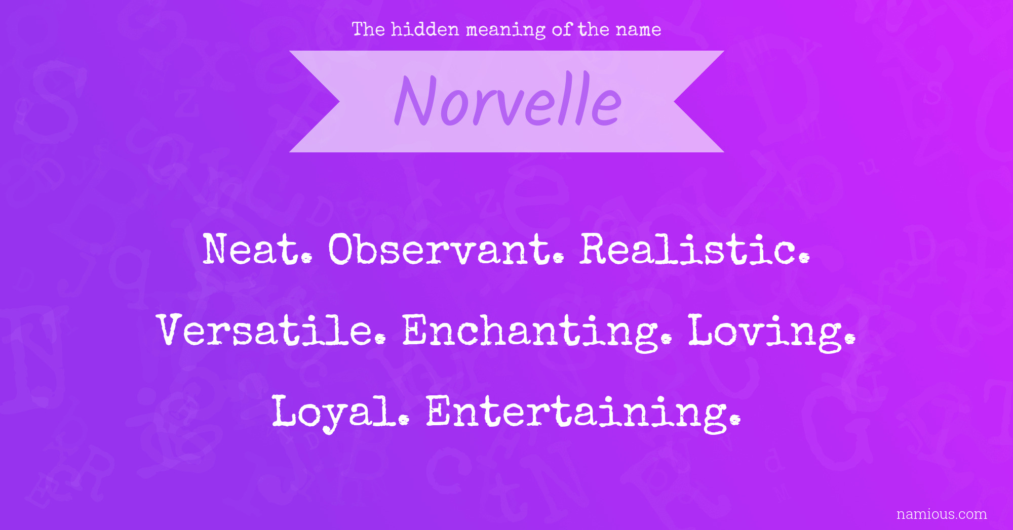 The hidden meaning of the name Norvelle