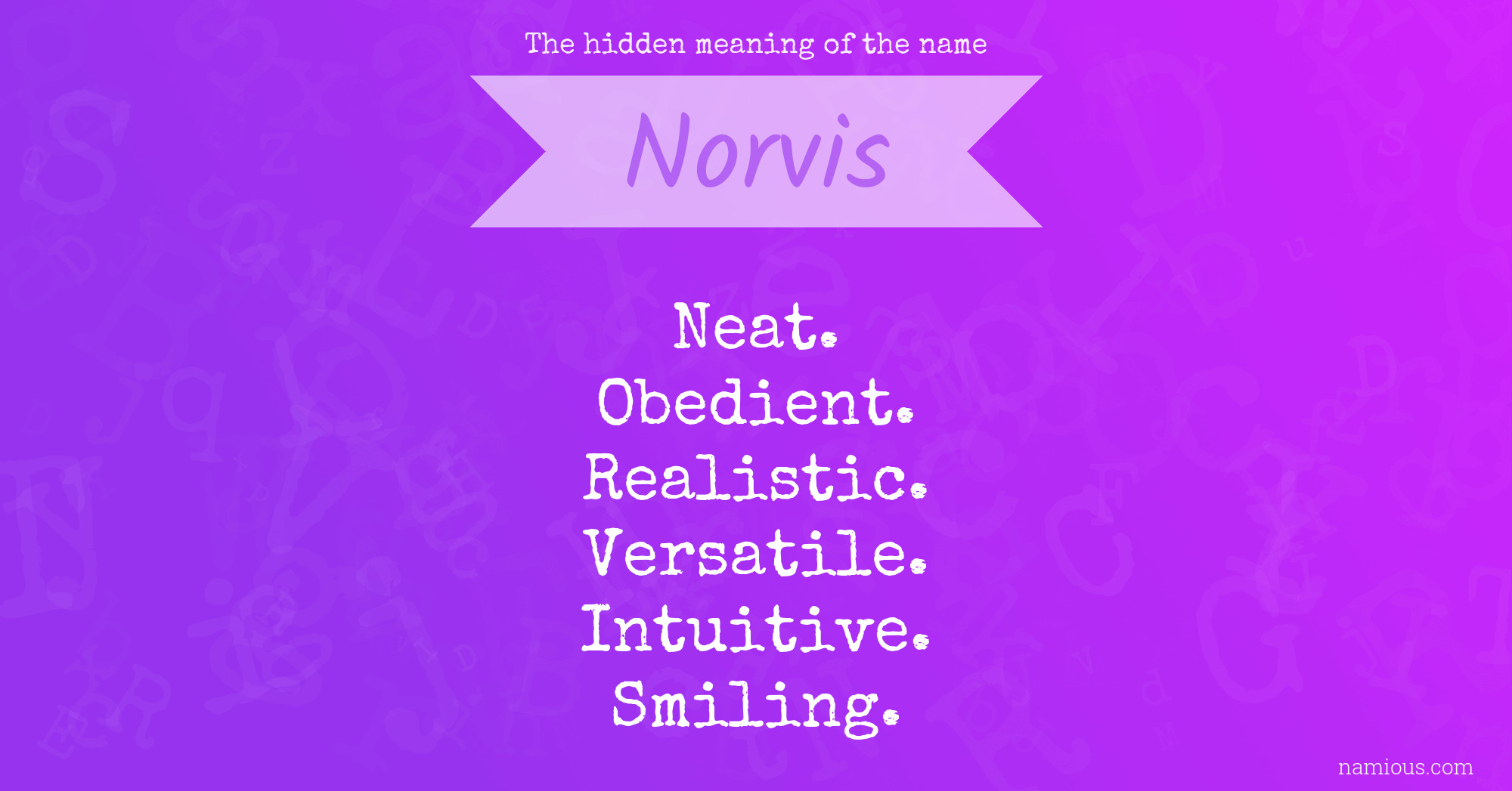 The hidden meaning of the name Norvis