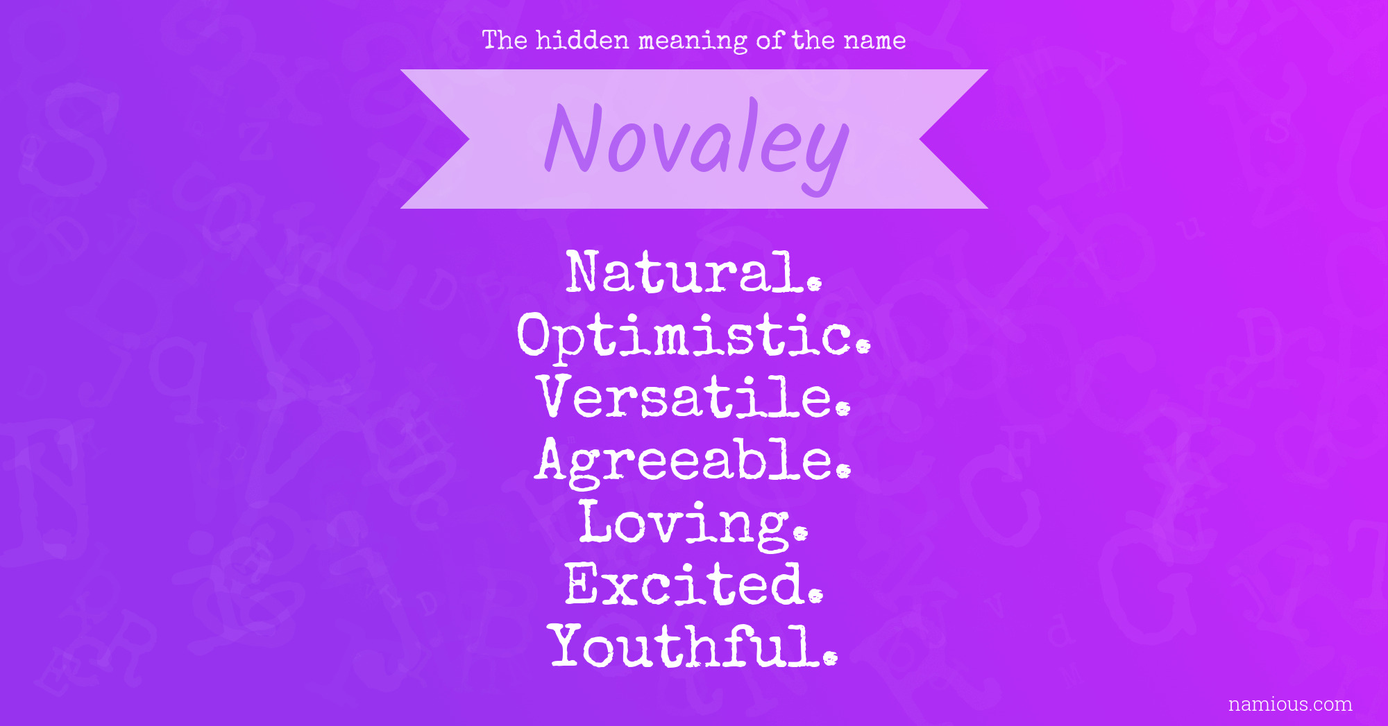 The hidden meaning of the name Novaley