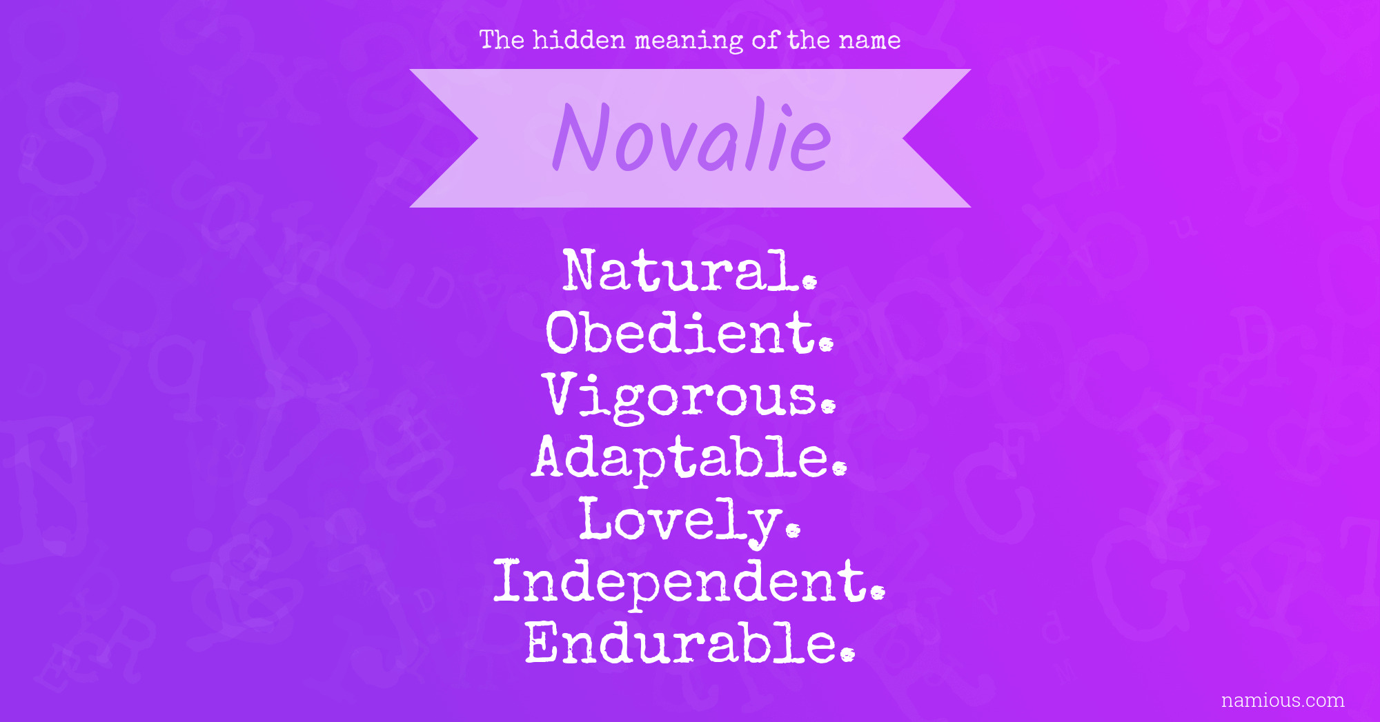 The hidden meaning of the name Novalie