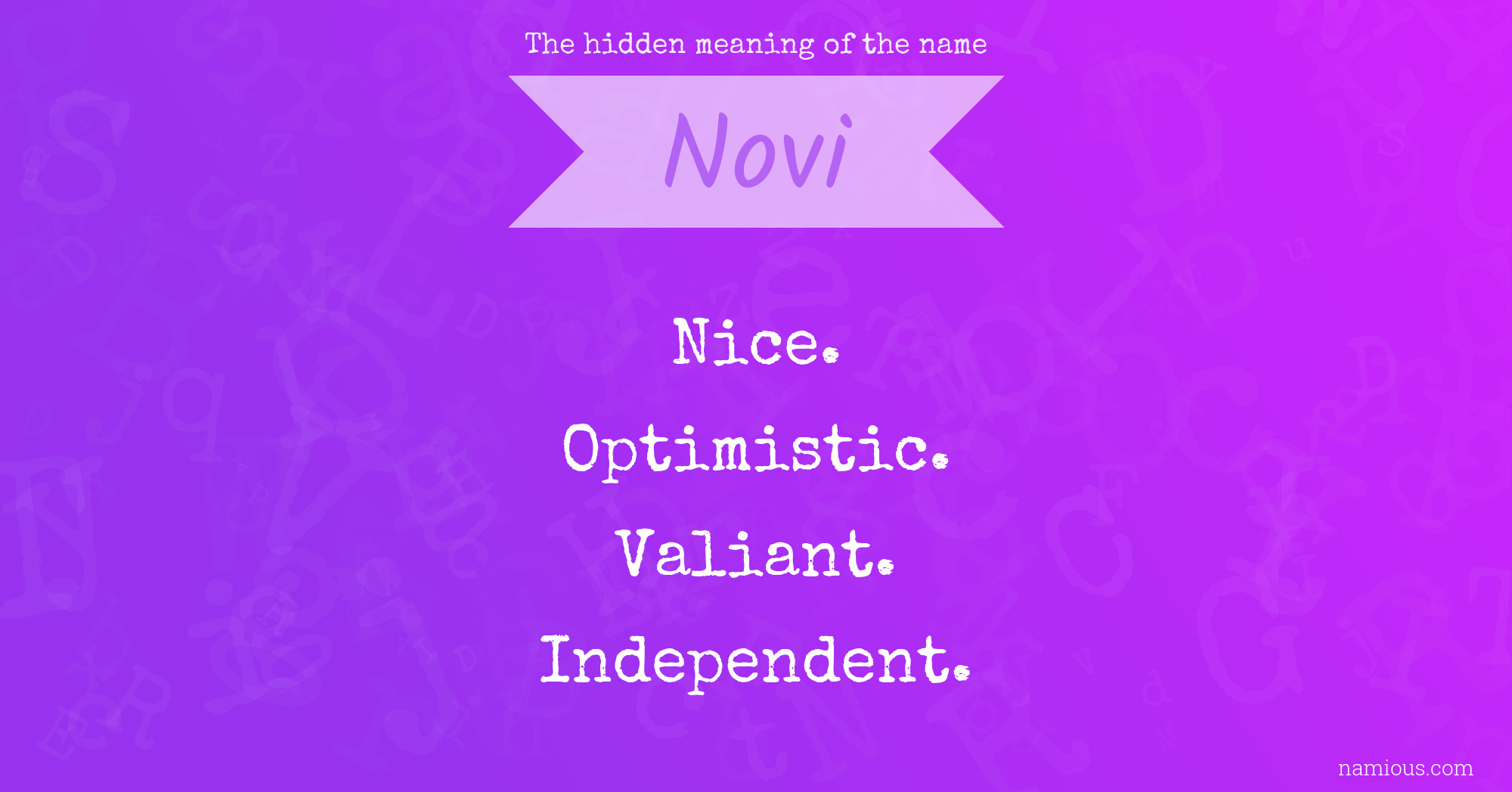 The hidden meaning of the name Novi