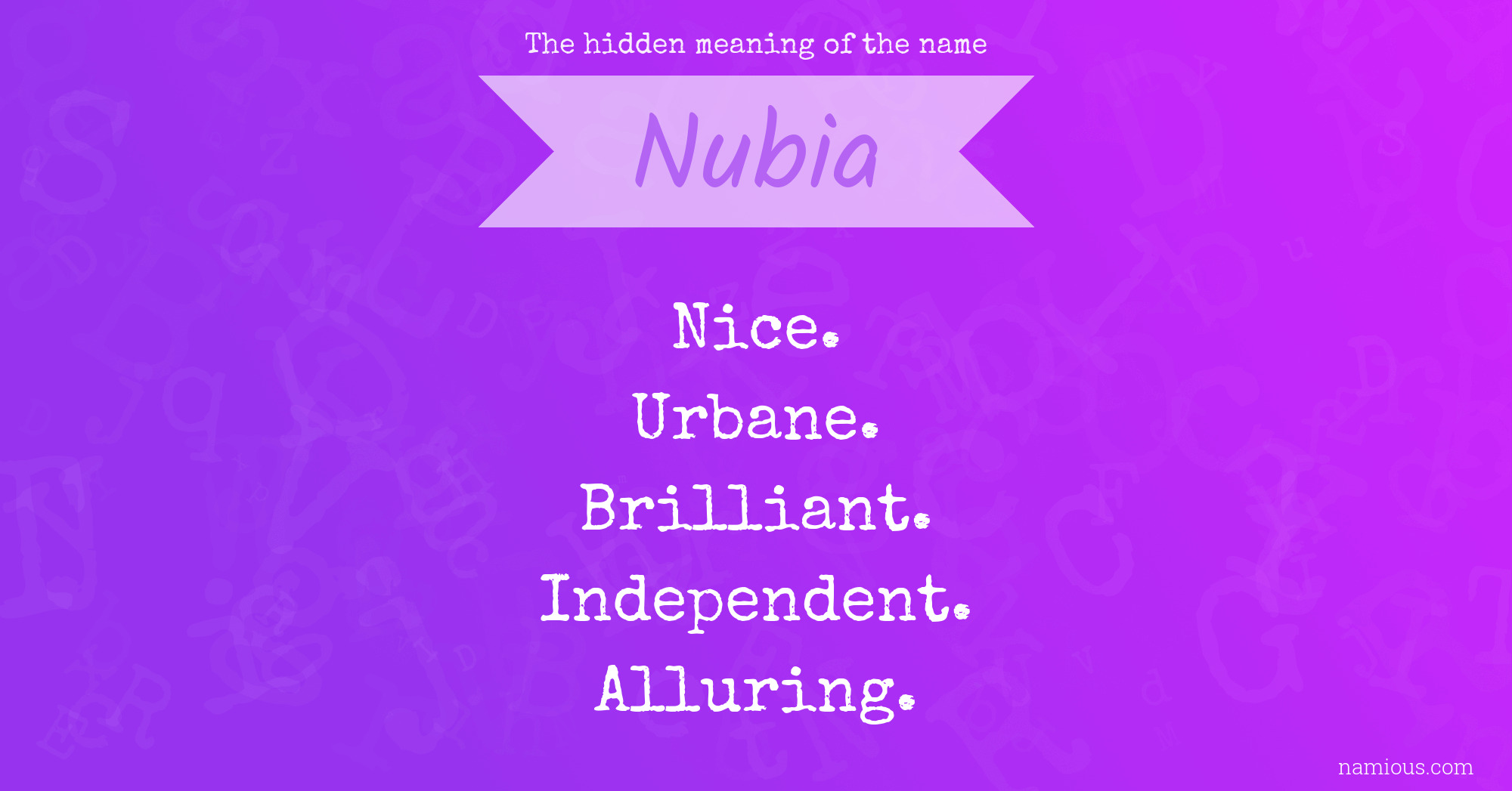 The hidden meaning of the name Nubia